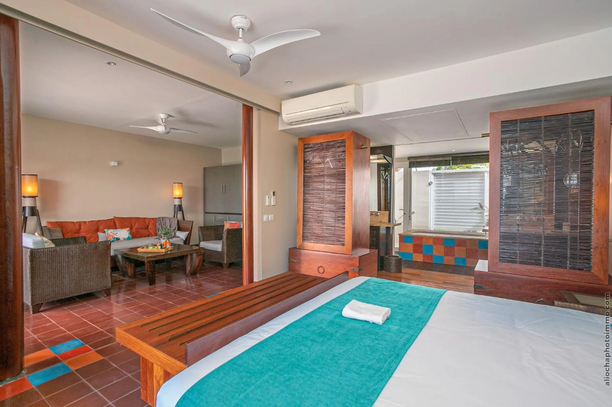 Bed in Les Villas du Lagon