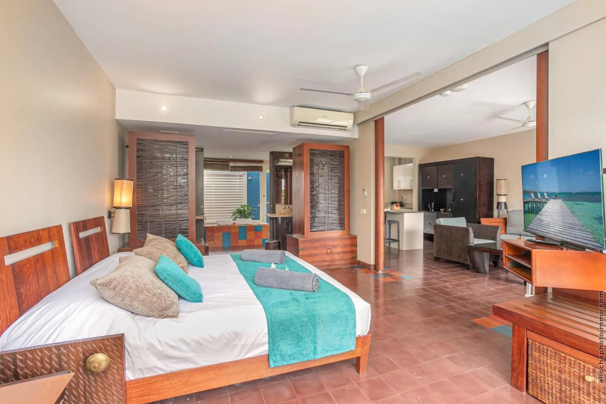 Bed in Les Villas du Lagon