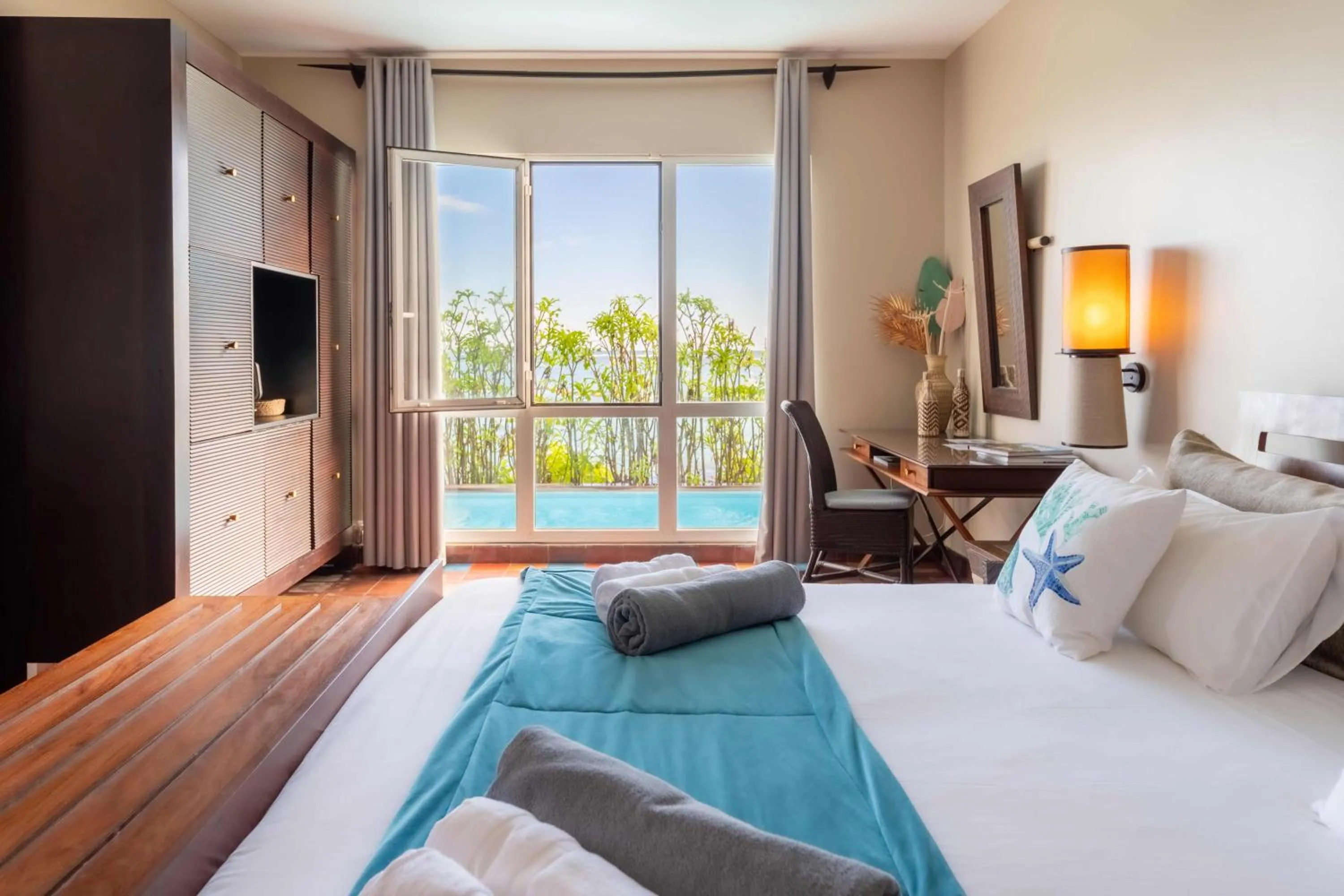 Bed in Les Villas du Lagon