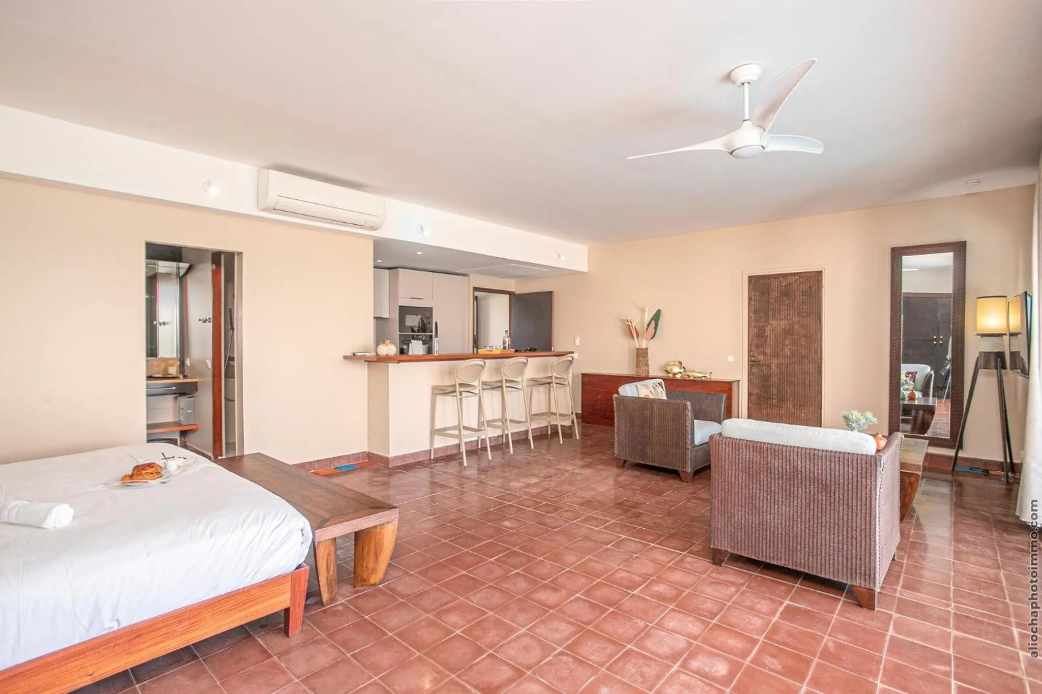 Bed in Les Villas du Lagon