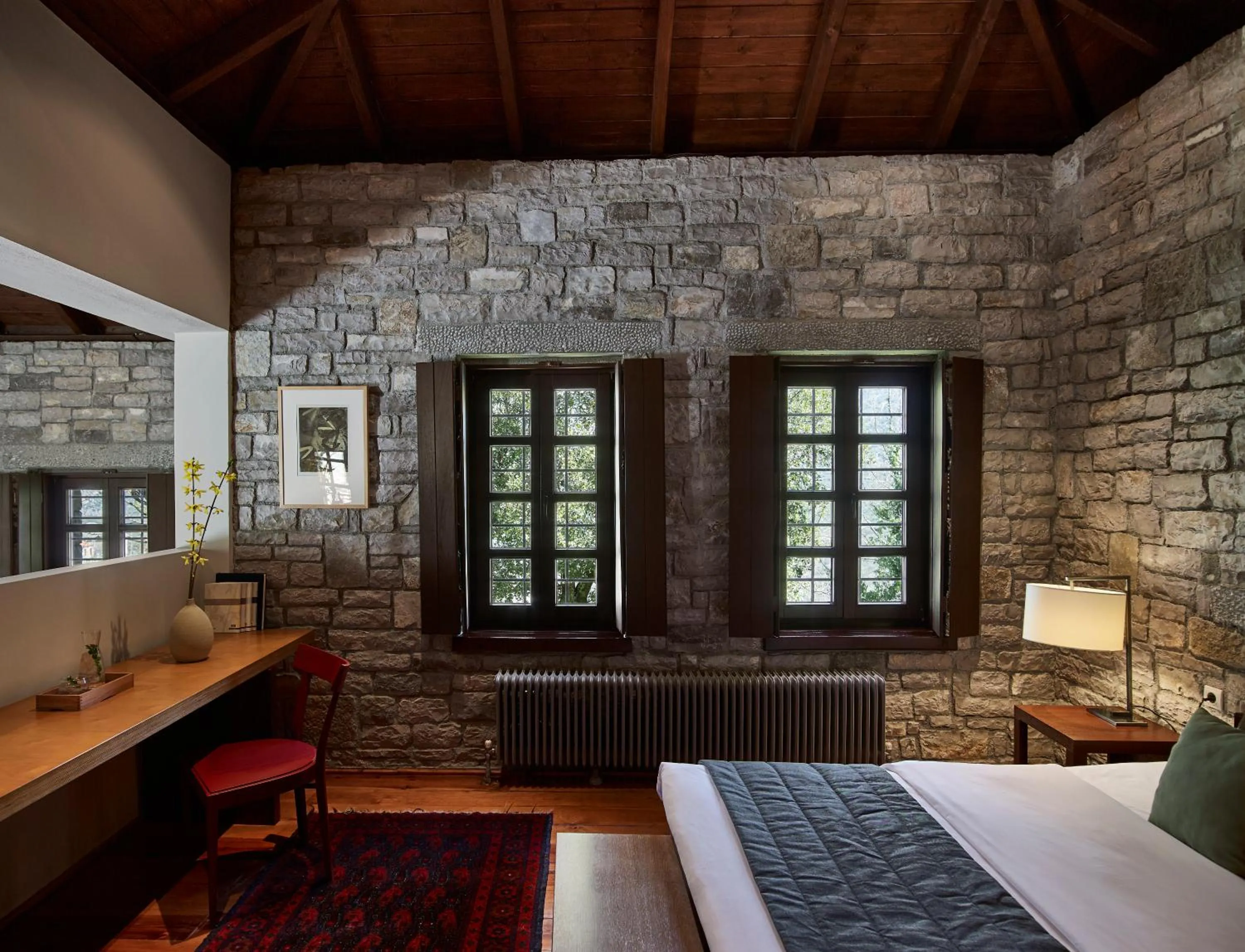 Decorative detail, Bed in Aristi Mountain Resort