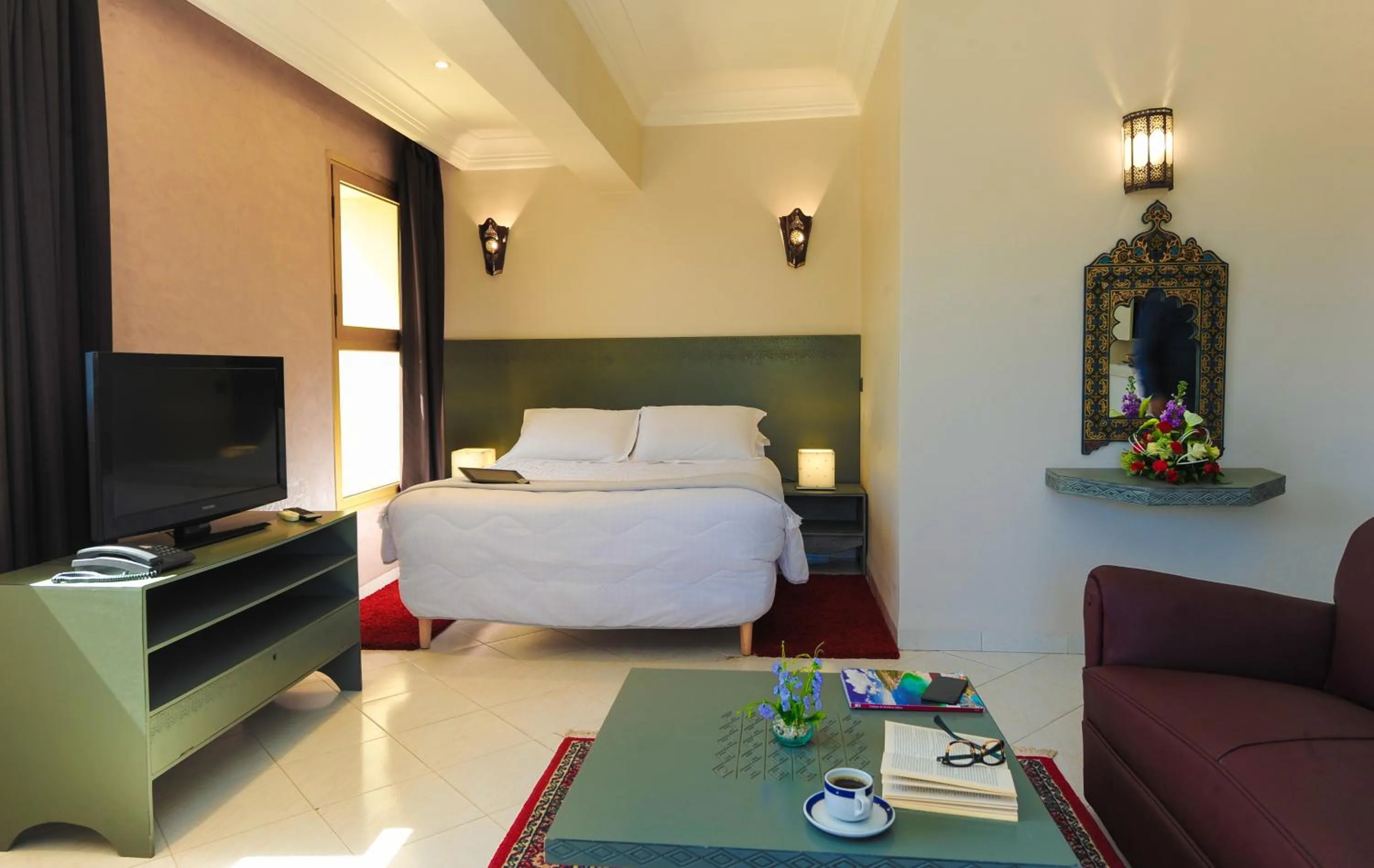 Bathroom, Bed in Appart-Hotel Amina Resort &amp; Spa