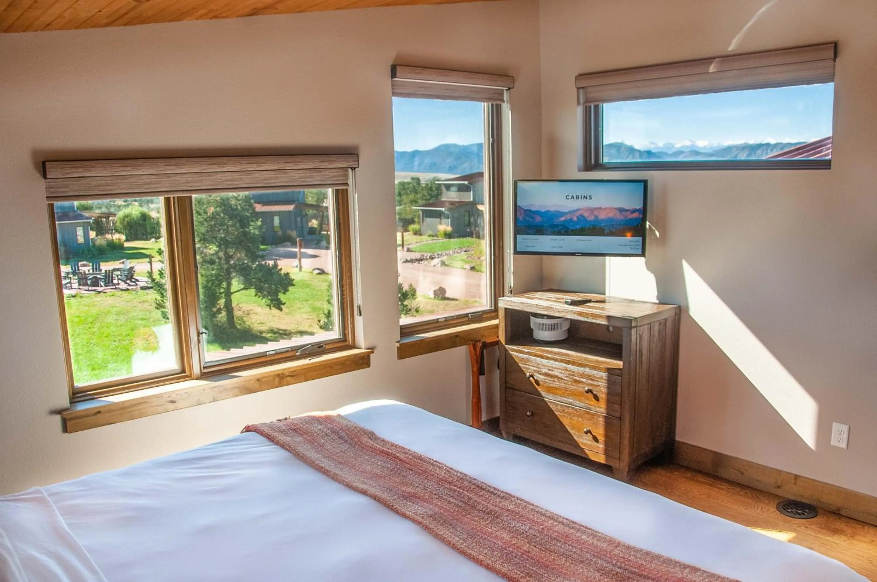 Bed in Royal Gorge Cabins