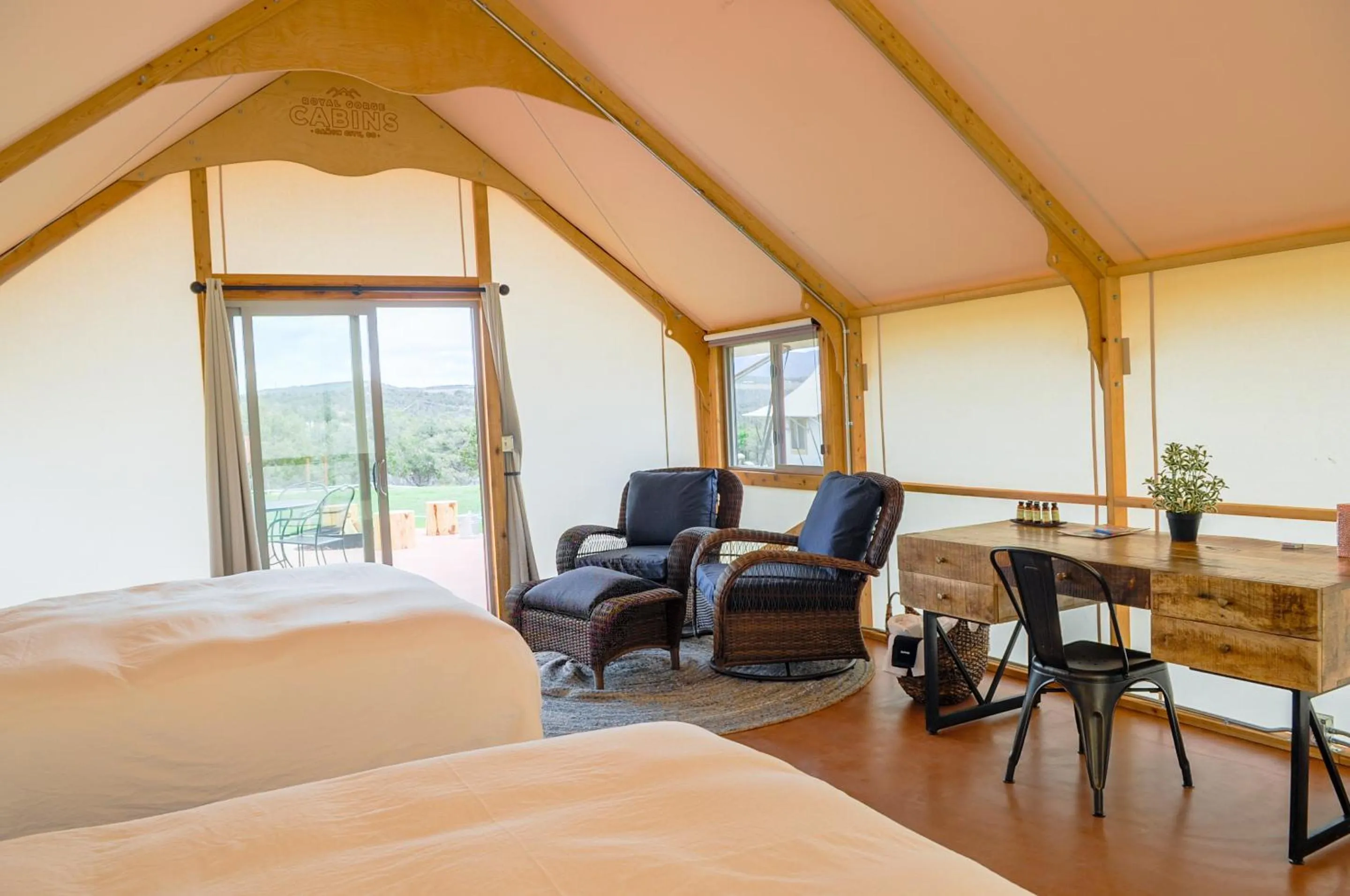 Bed in Royal Gorge Cabins