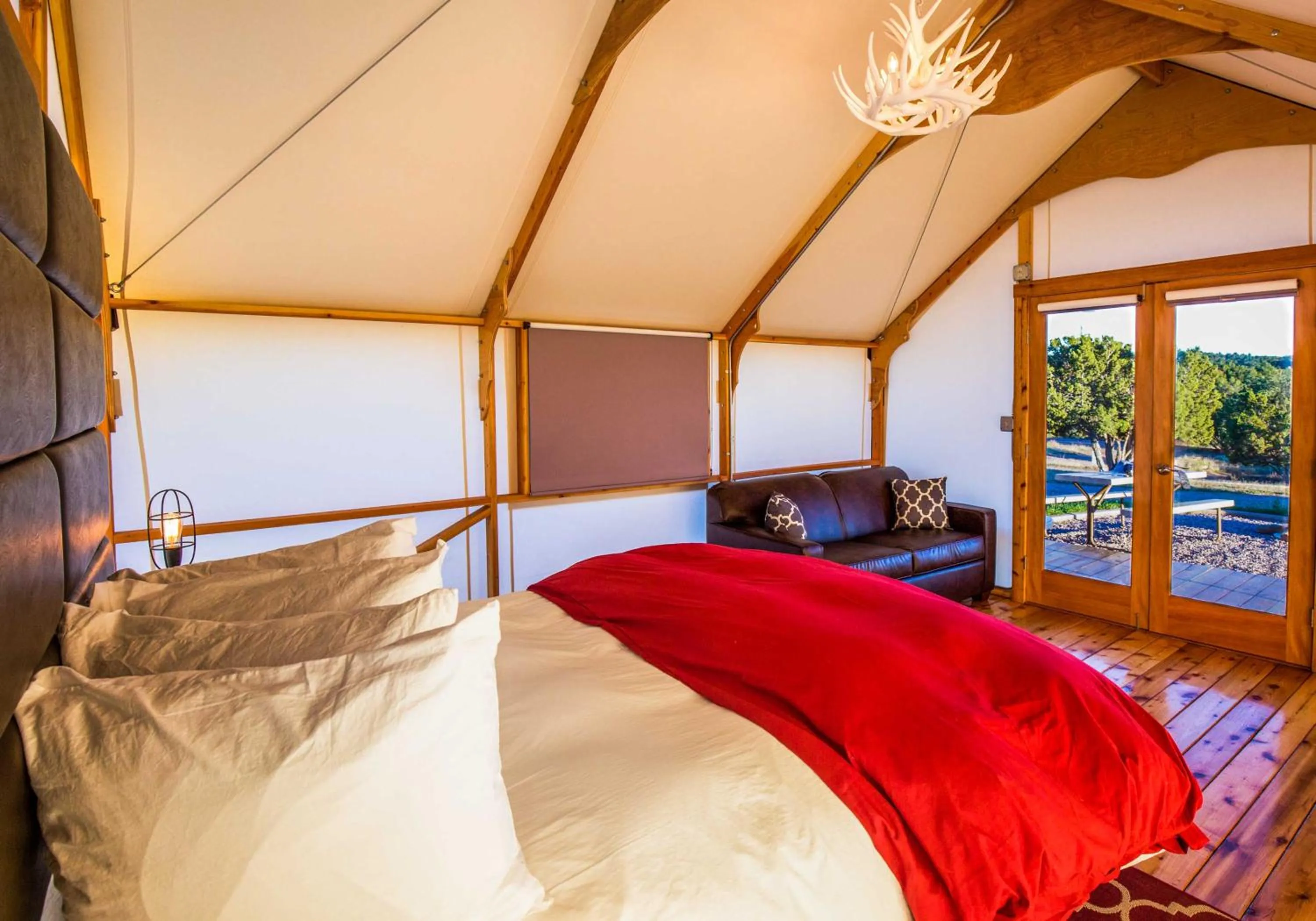 Bed in Royal Gorge Cabins