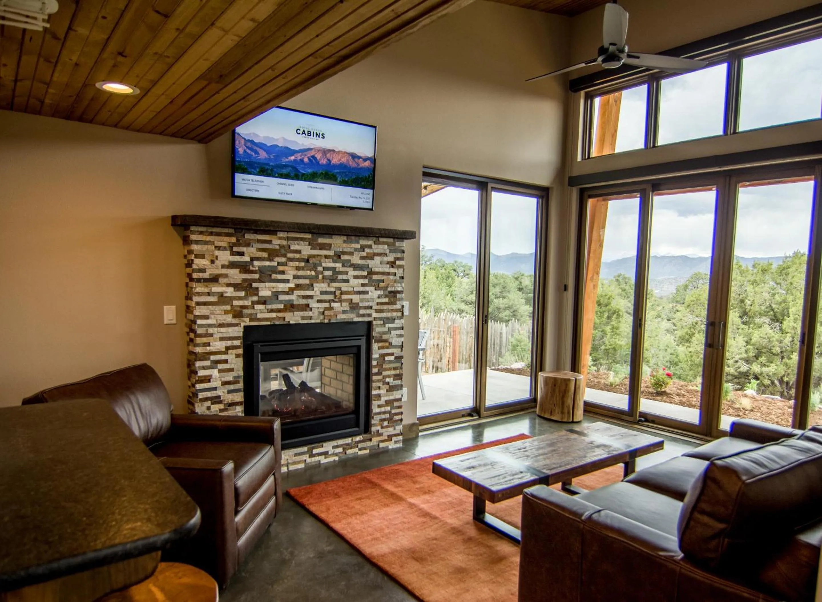 Living room in Royal Gorge Cabins