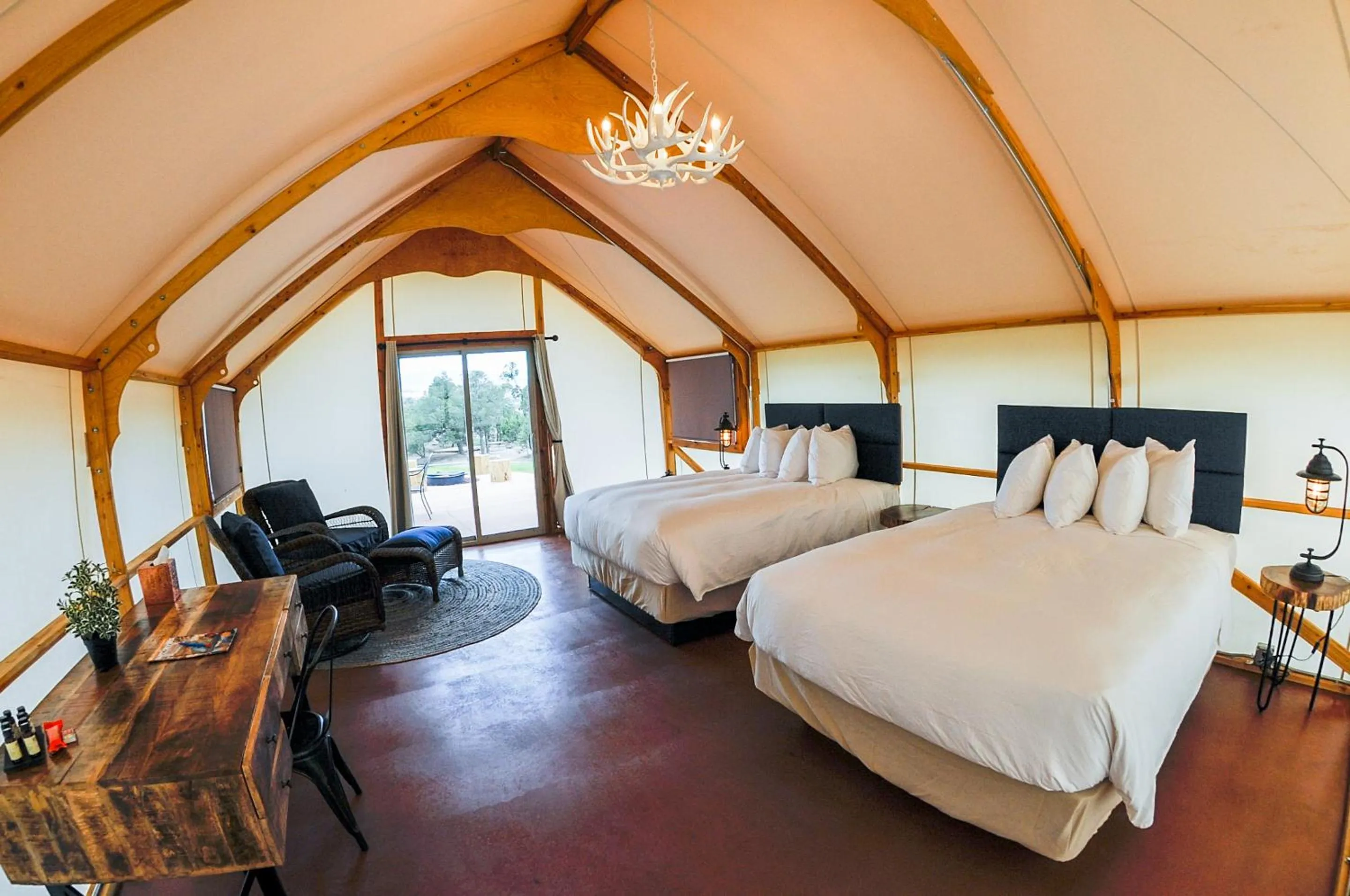 Bed in Royal Gorge Cabins