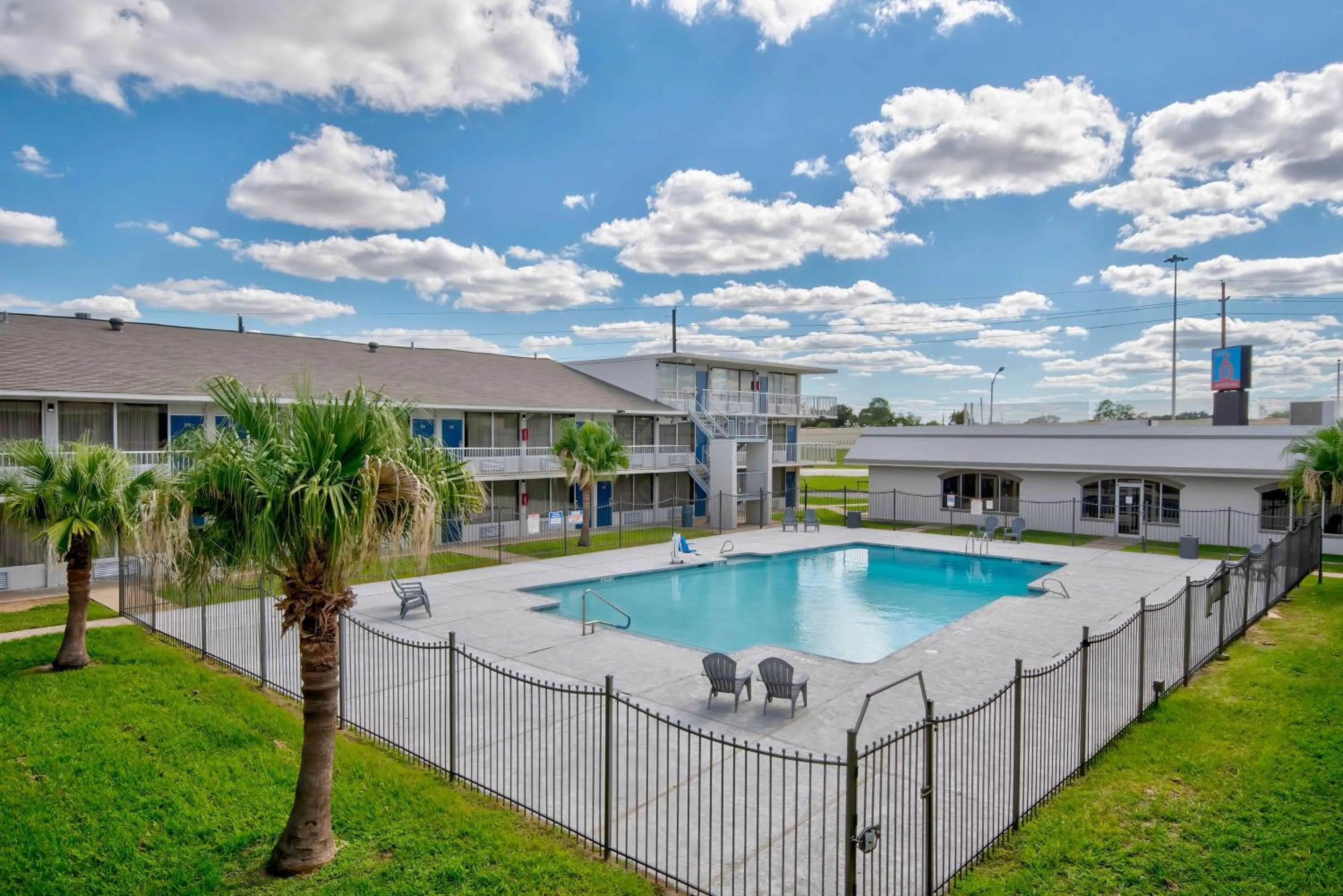 Pool view in Studio 6 Rosenberg TX