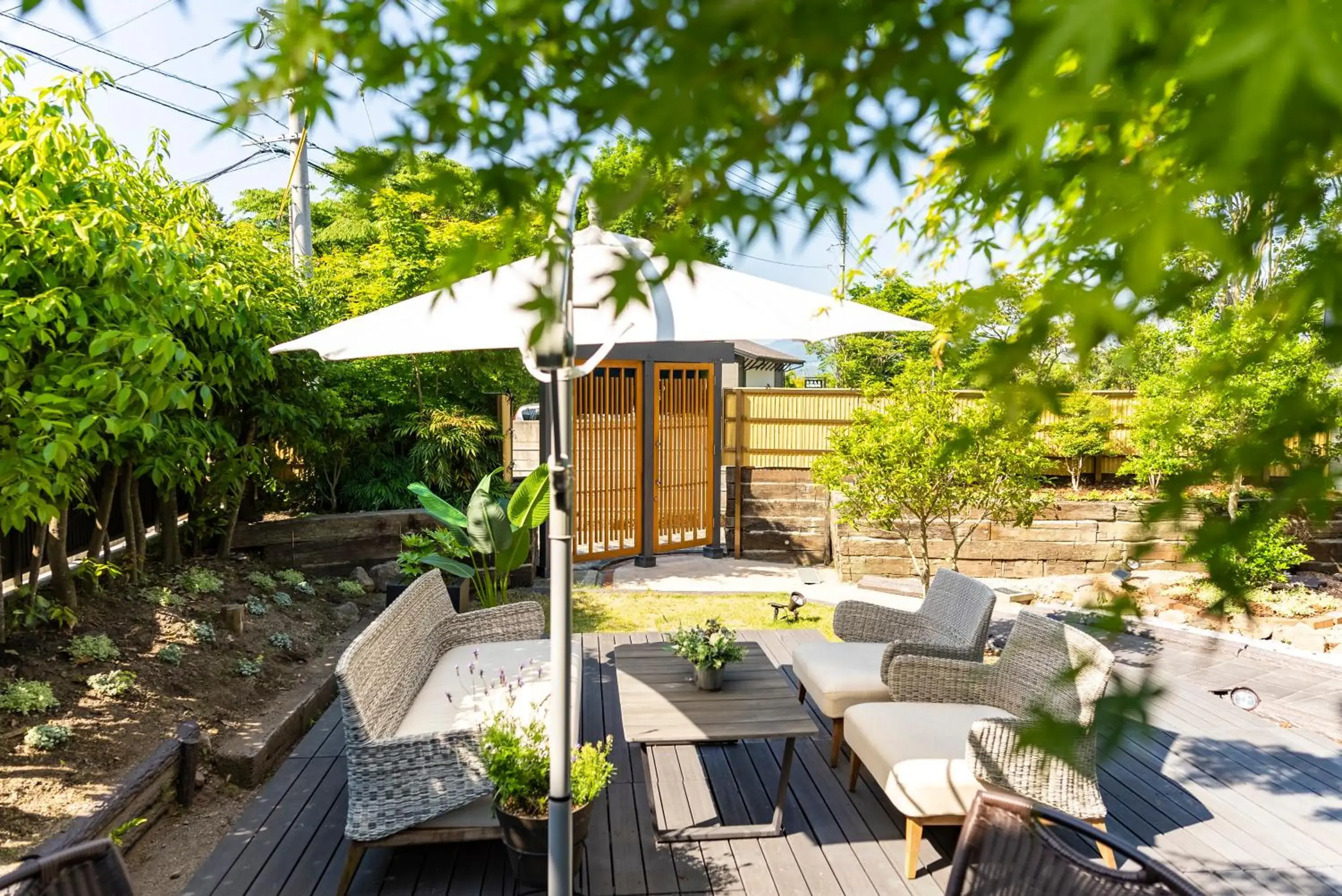 Balcony/Terrace in ETAVIA Yufuin Kinrinko Balcony/Terrace in ETAVIA Yufuin Kinrinko