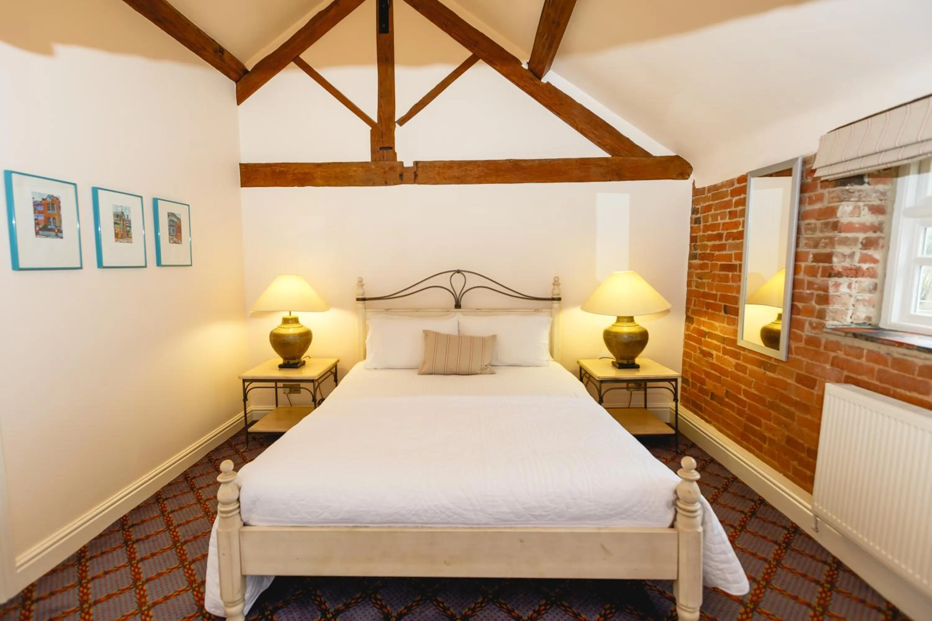 Bed in Donington Park Farmhouse Hotel