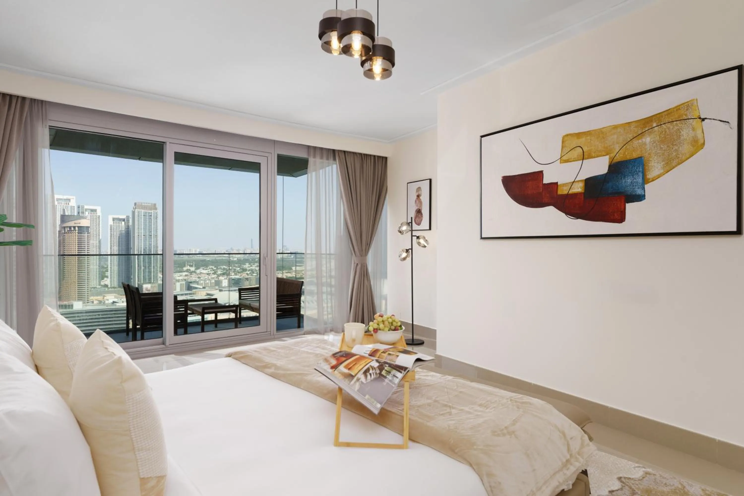 Bed in Maison Privee - Ultimate Living with Front-Row Views of Burj Khalifa & Dubai Fountains