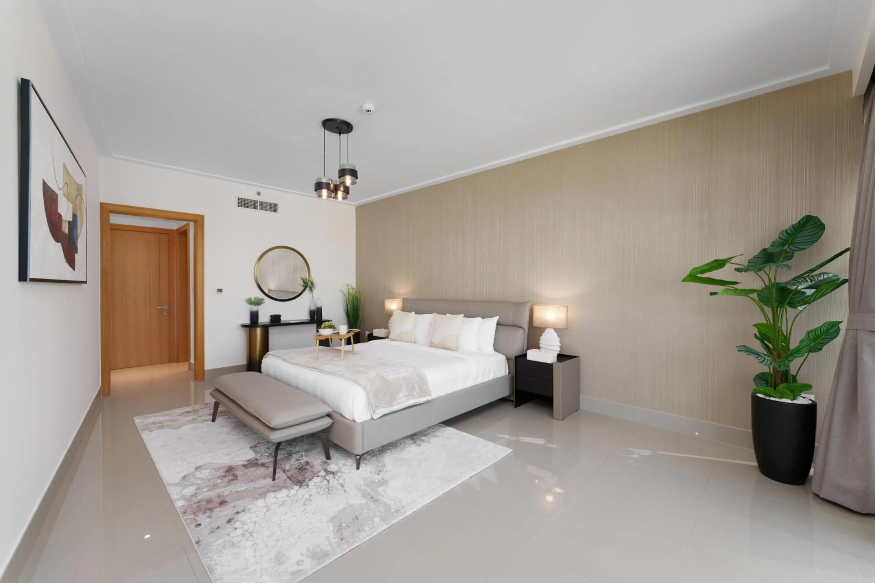 Bed in Maison Privee - Ultimate Living with Front-Row Views of Burj Khalifa & Dubai Fountains