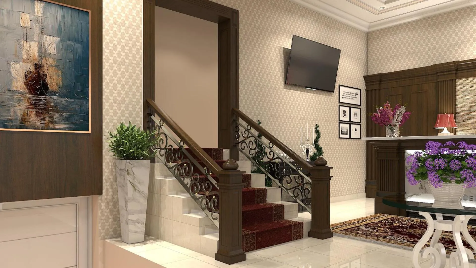 Lobby or reception in Pensiunea Elisei