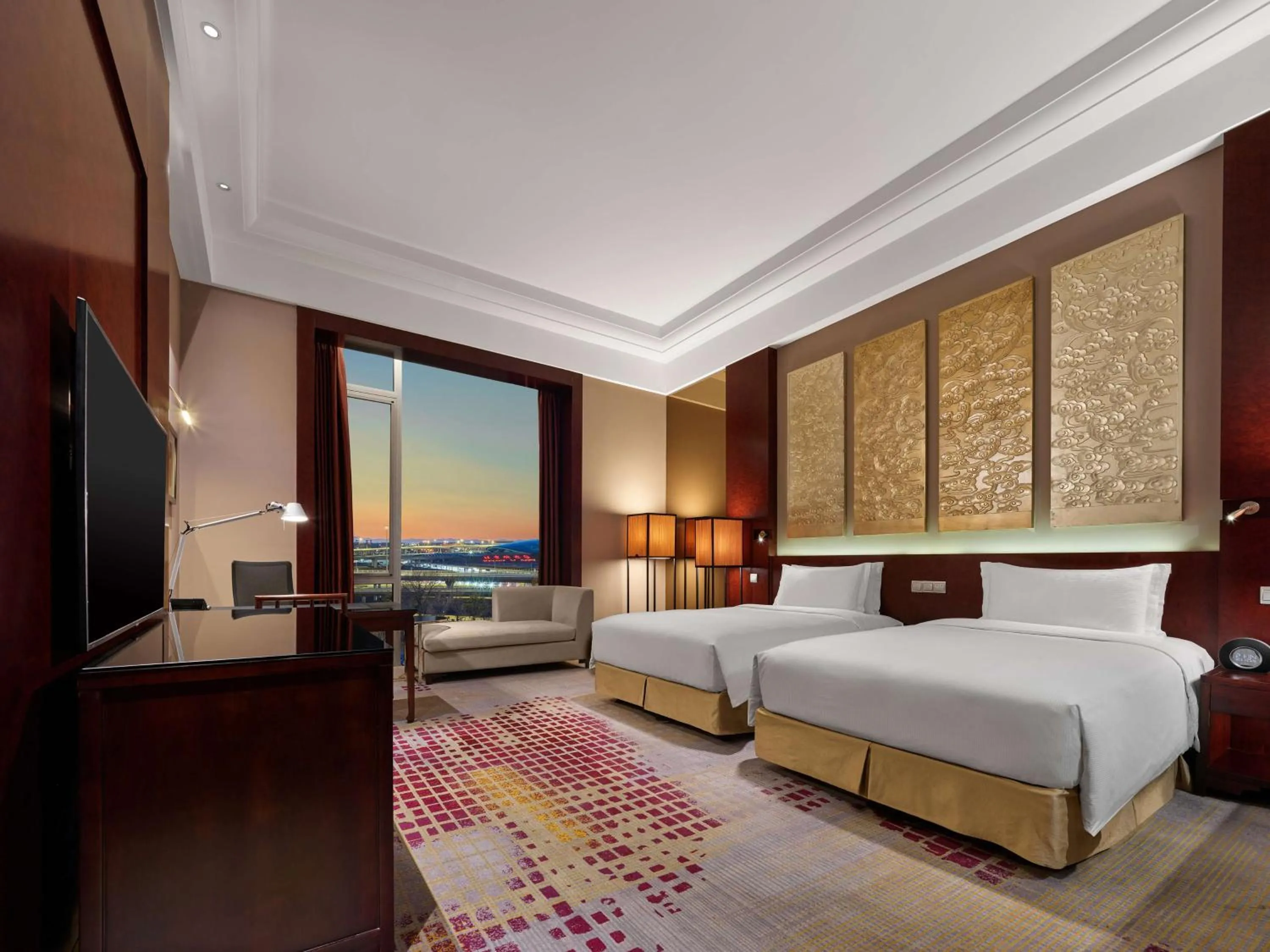 Bed in Hilton Beijing Capital Airport