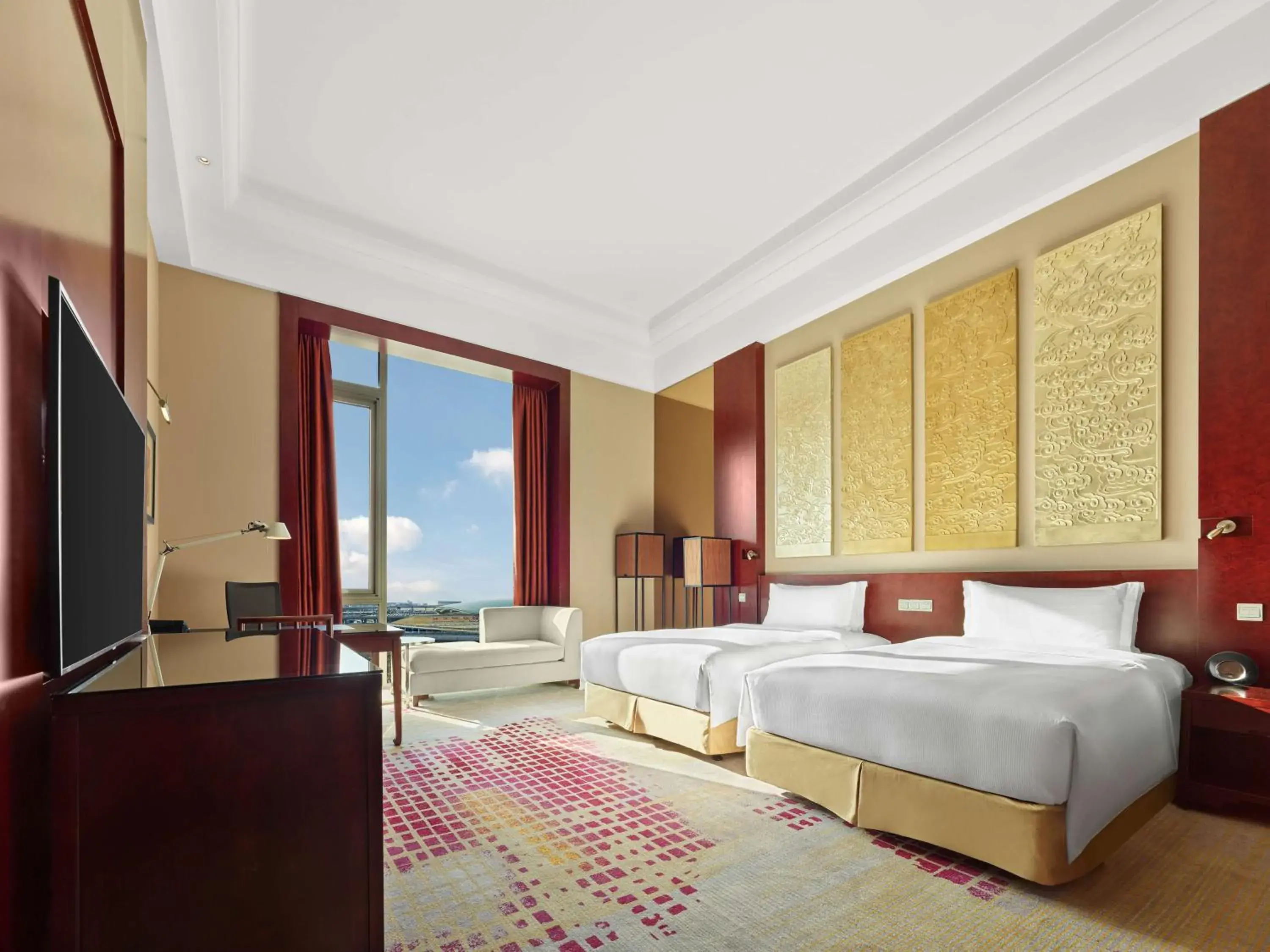 Living room, Bed in Hilton Beijing Capital Airport Living room, Bed in Hilton Beijing Capital Airport