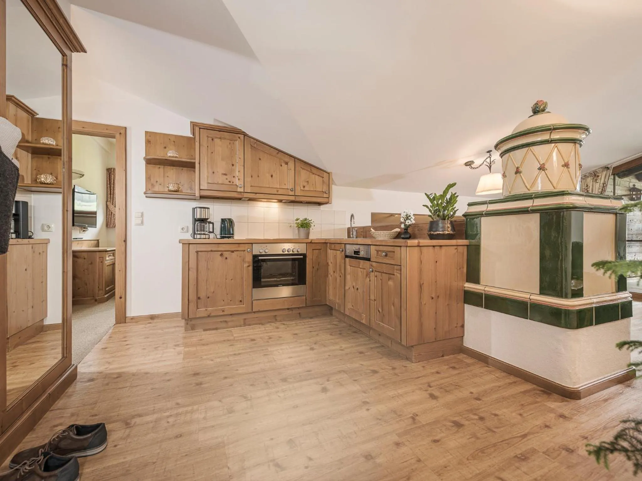 Kitchen or kitchenette in Aparthotel Stacherhof