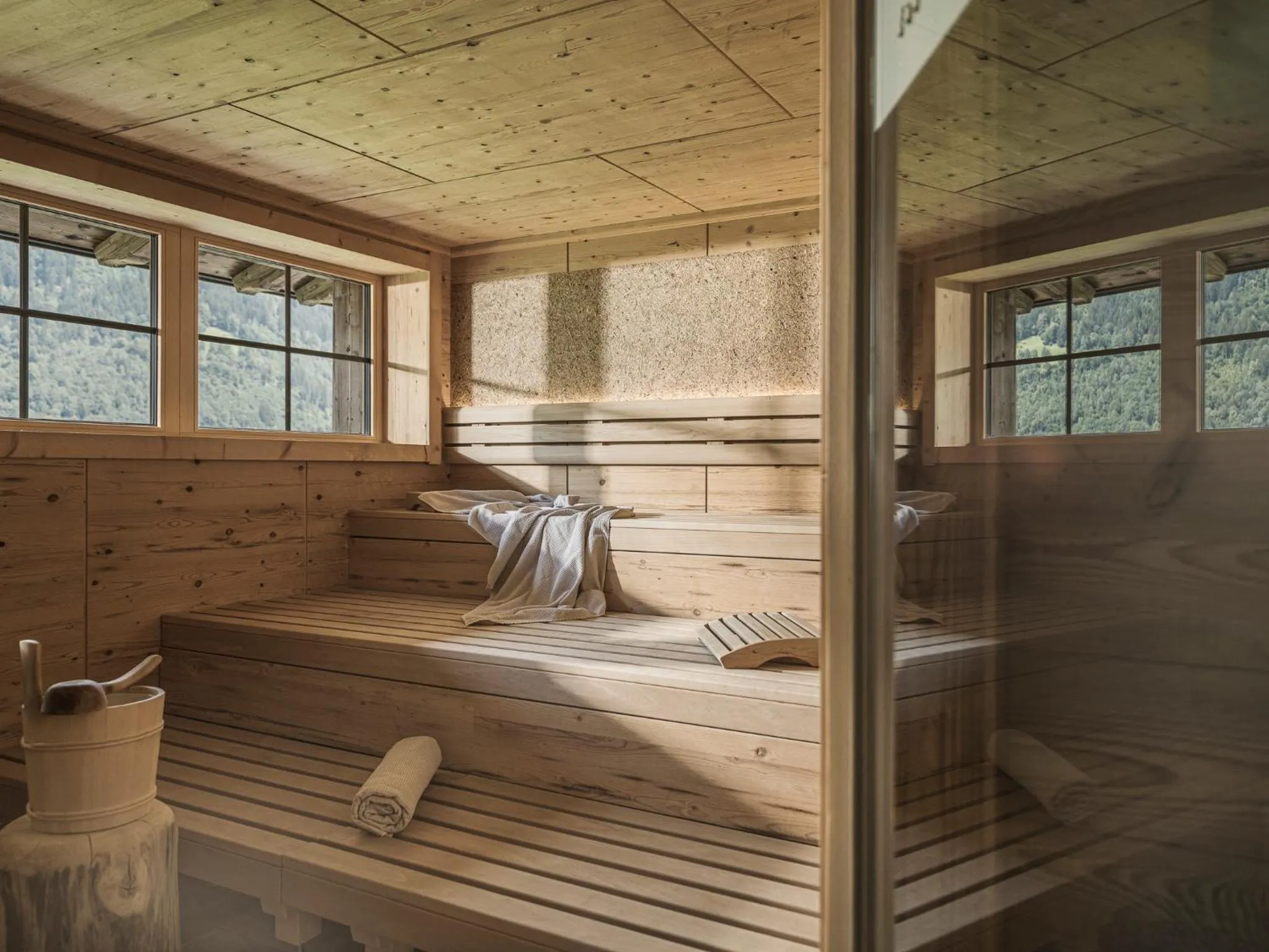 Sauna, Bed in Aparthotel Stacherhof