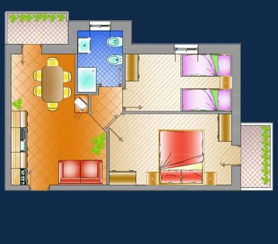 Living room in Gaia Residence Hotel