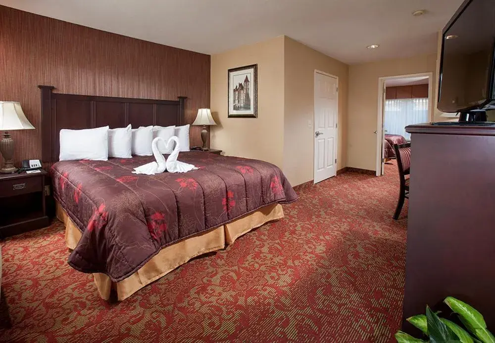 Bed in Castle Inn and Suites