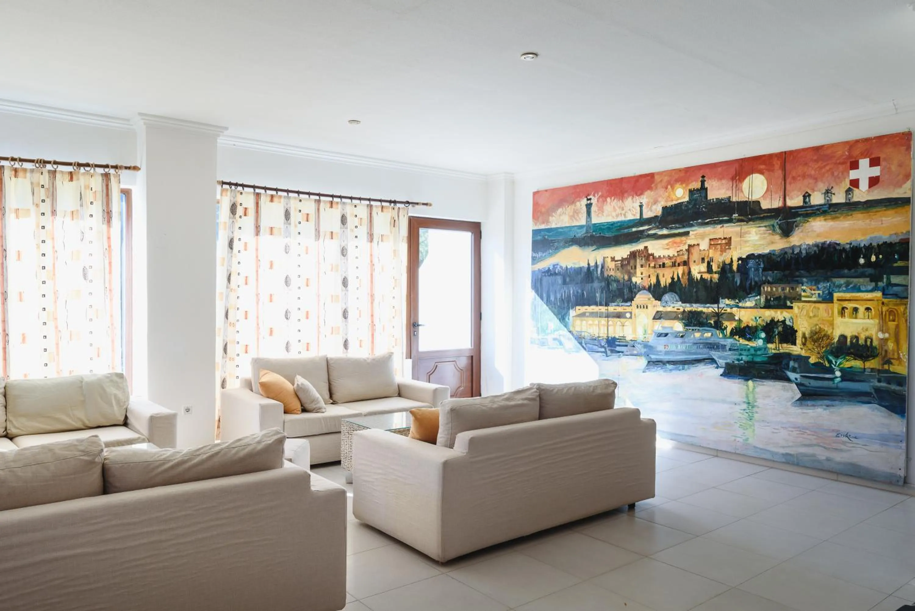 Seating area in Pefkos Village Resort