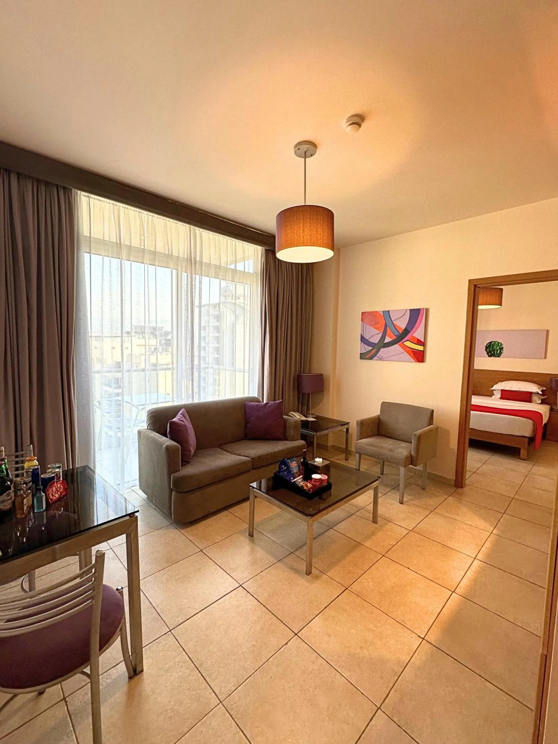 Living room, Bed in The Smallville Xpress