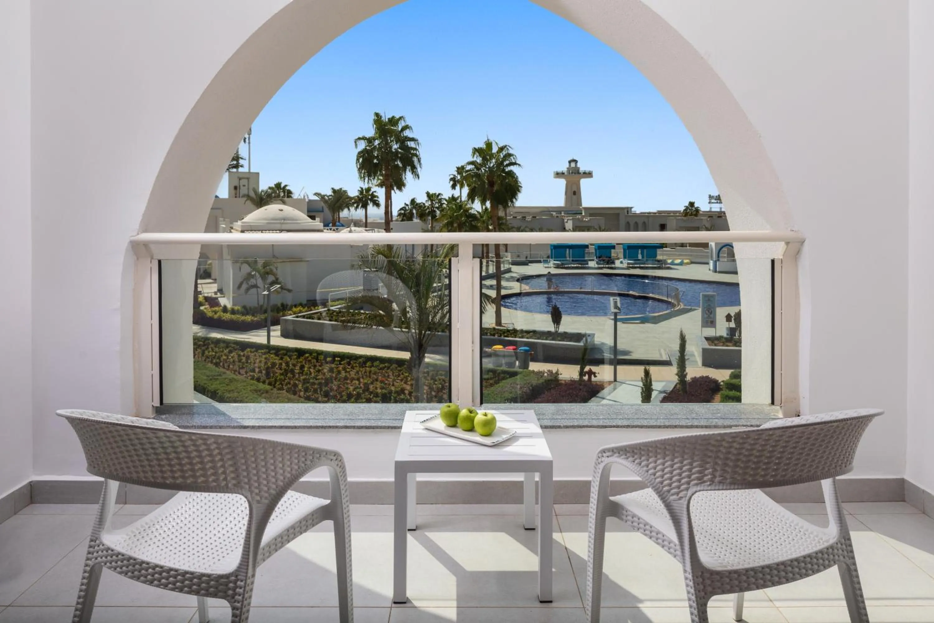 Balcony/Terrace in Pickalbatros Palace Sharm "Aqua Park"- All inclusive