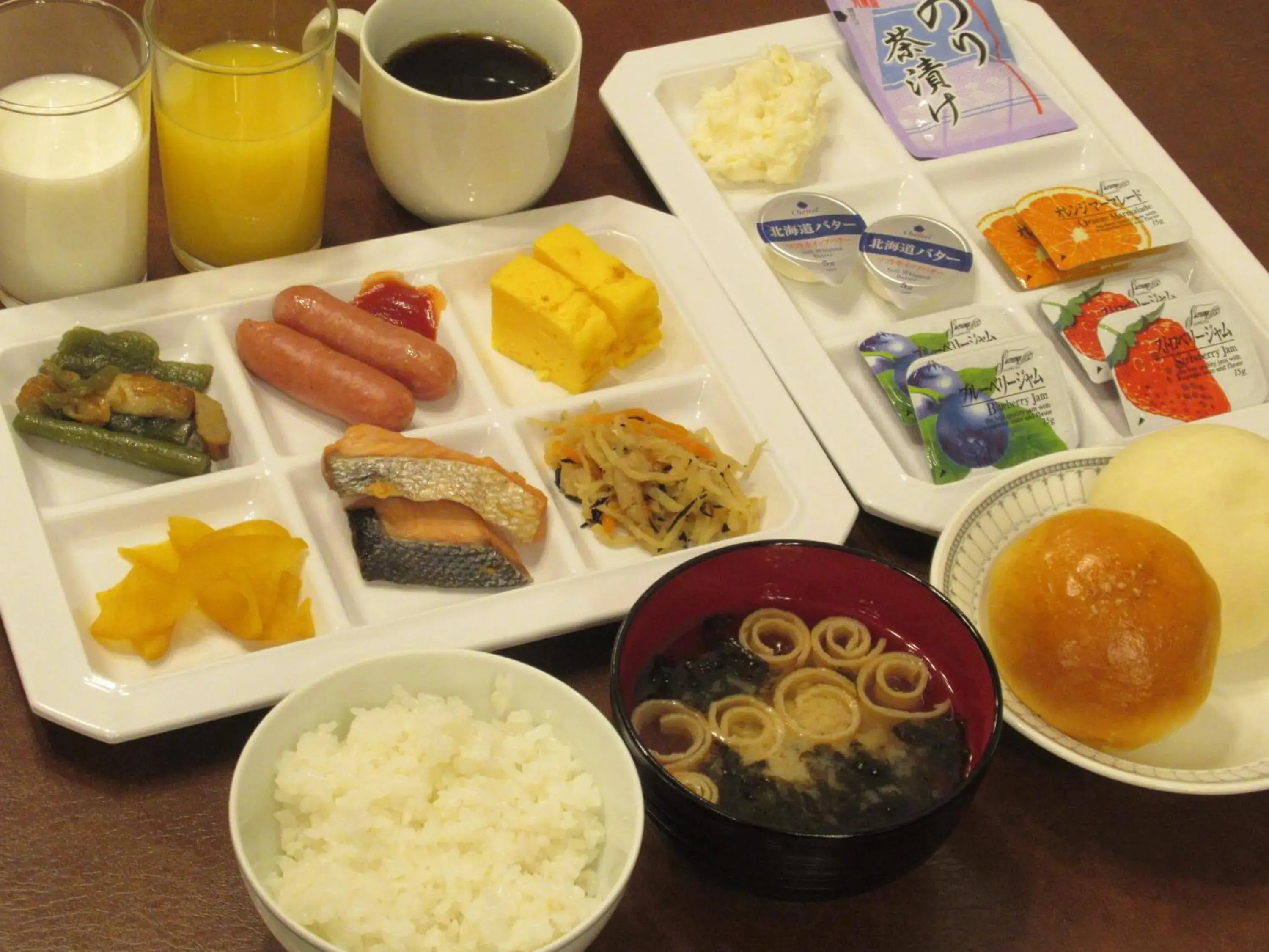 Buffet breakfast in Hotel Tomakomai Green Hills Buffet breakfast in Hotel Tomakomai Green Hills