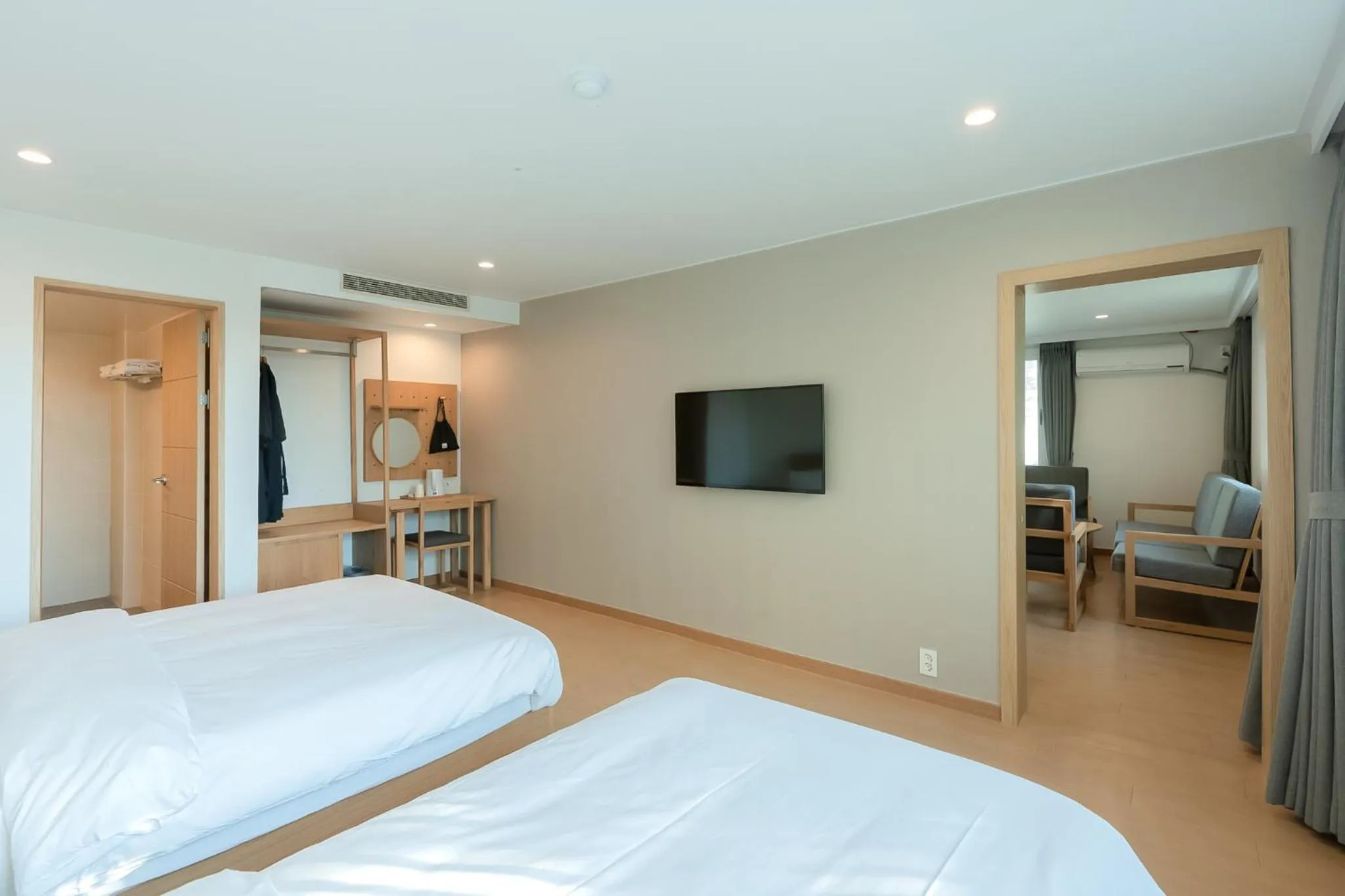 Bed in Heyy Seogwipo Hotel