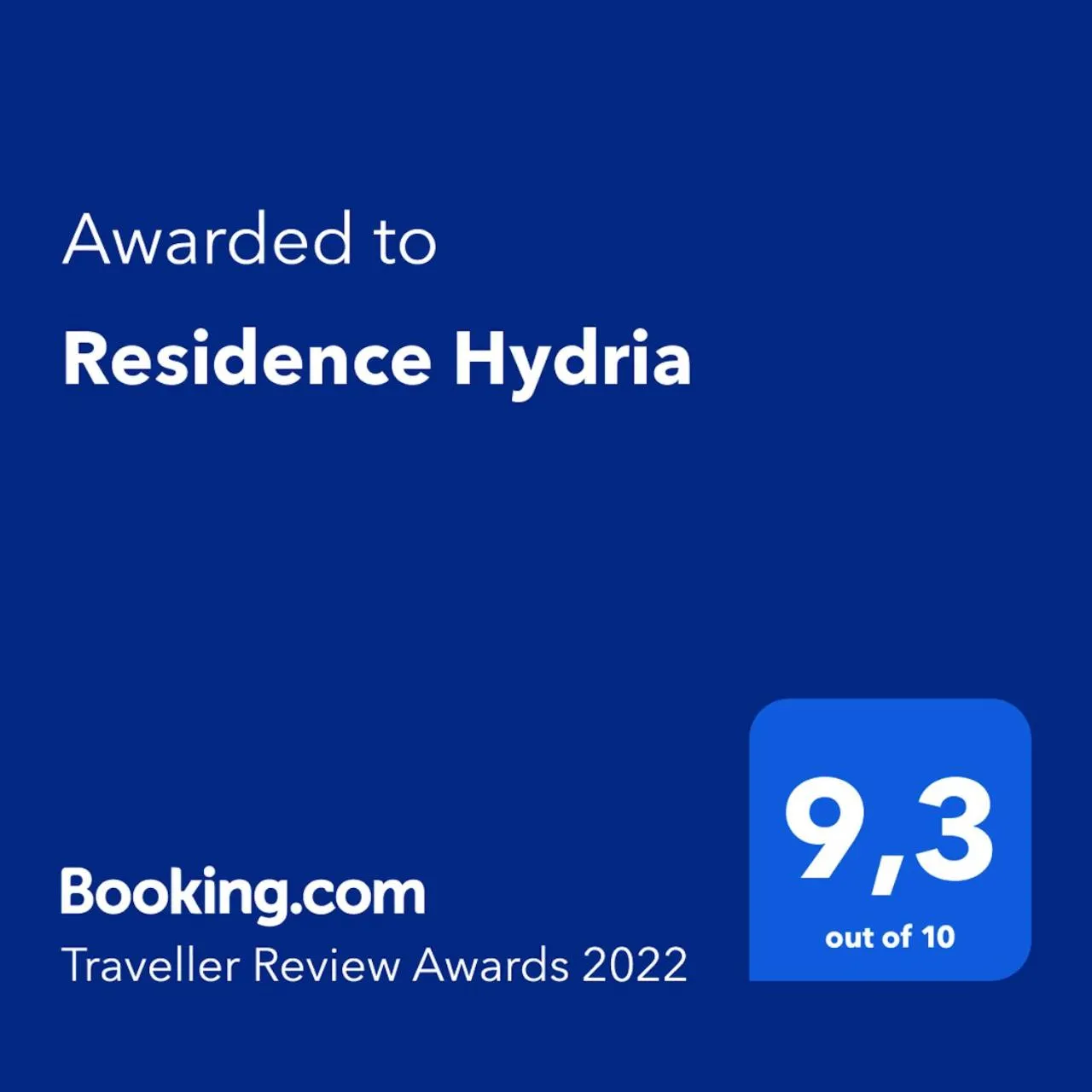Certificate/Award in Residence Hydria
