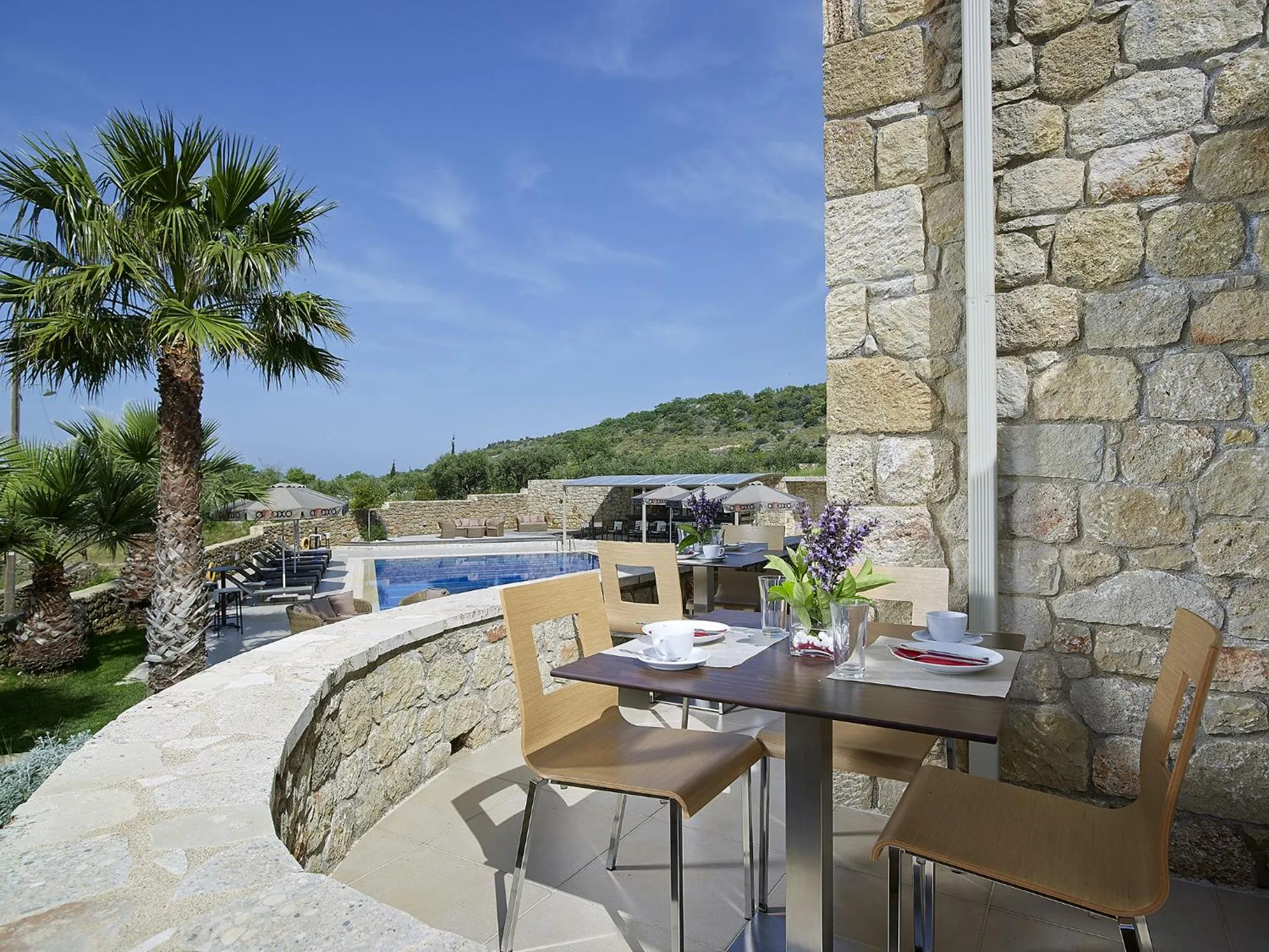 Pool view in Anaxo Resort