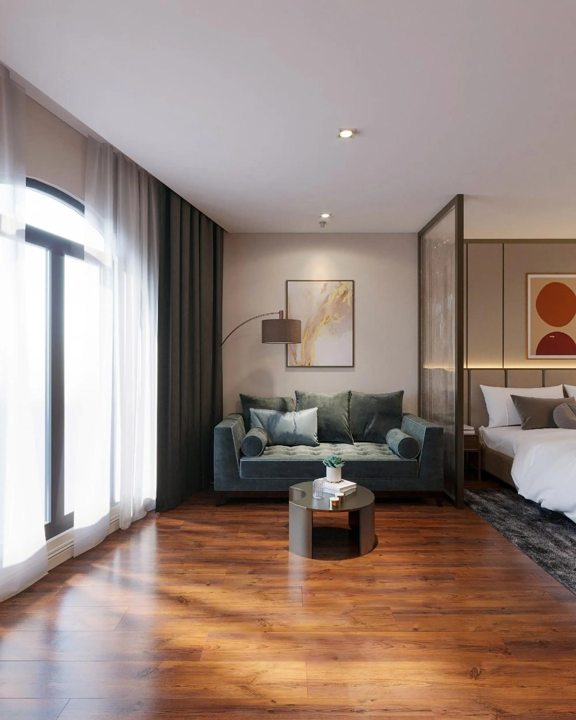 Living room, Bed in Splendid Premium Hotel