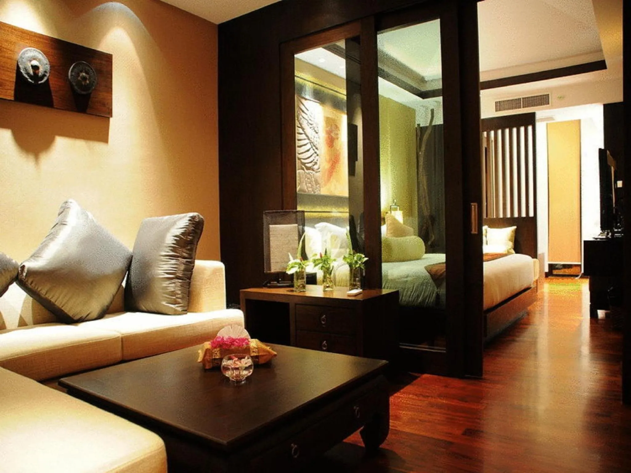 Living room, Bed in Niramaya Villa & Wellness