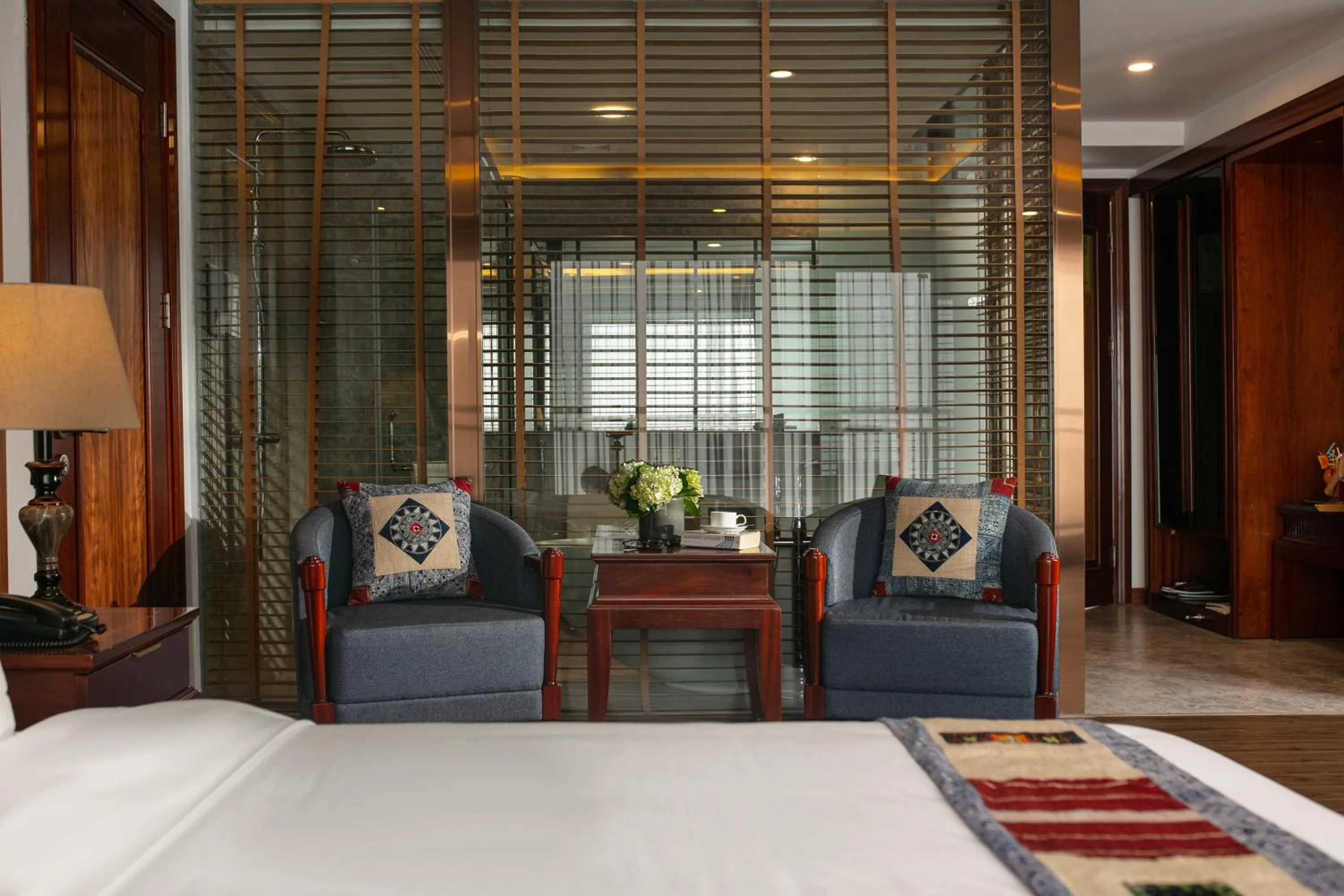 Seating area, Bed in Bamboo Sapa Hotel