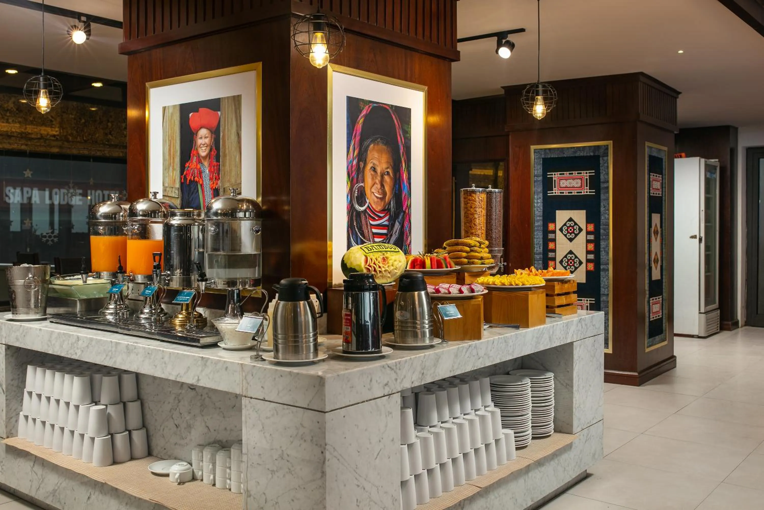 Buffet breakfast in Bamboo Sapa Hotel