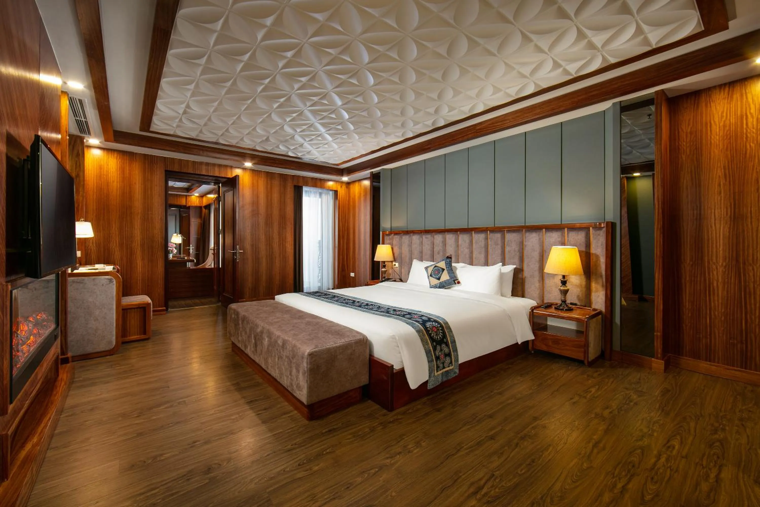 Bed in Bamboo Sapa Hotel