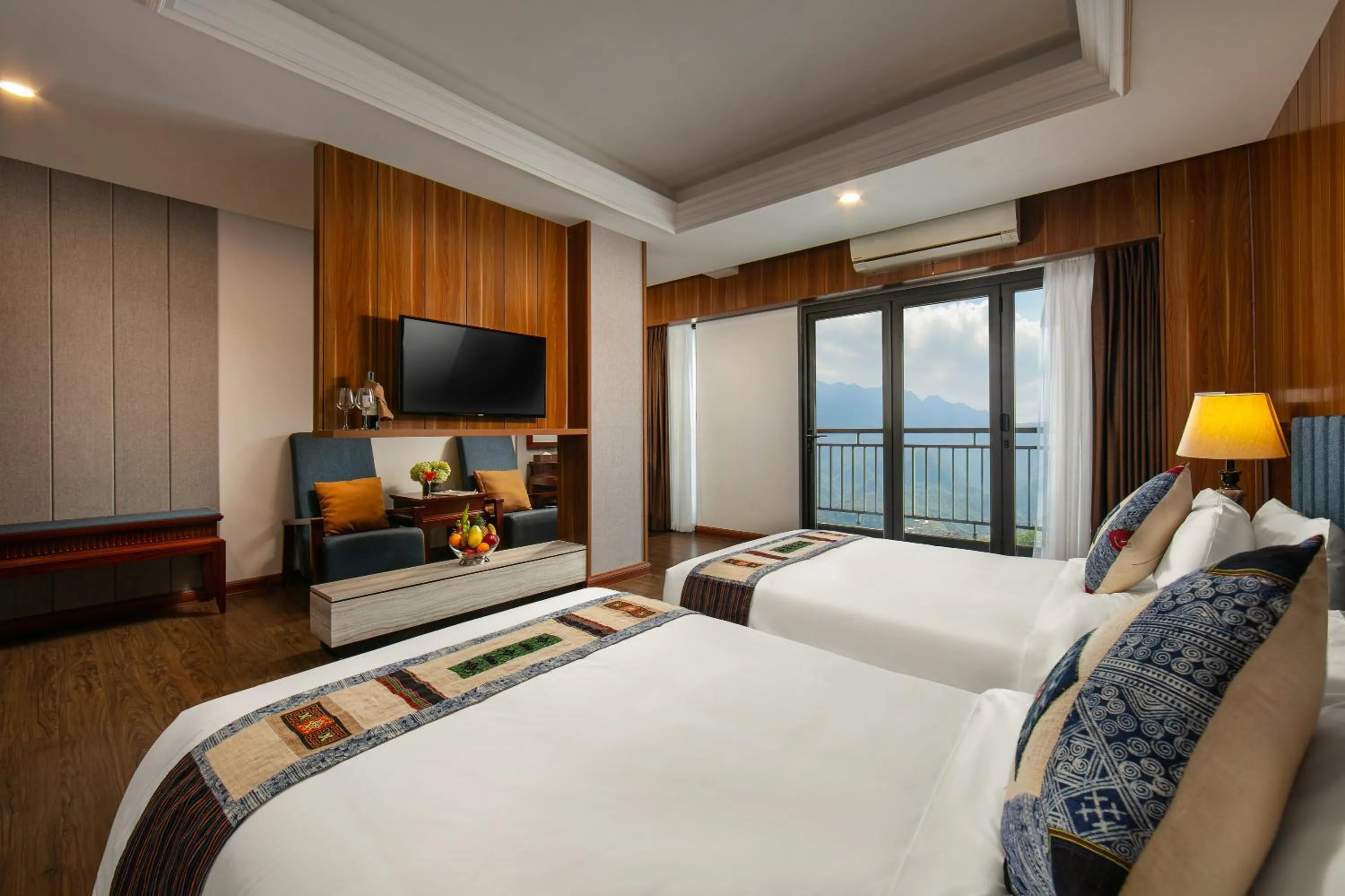 Bed in Bamboo Sapa Hotel