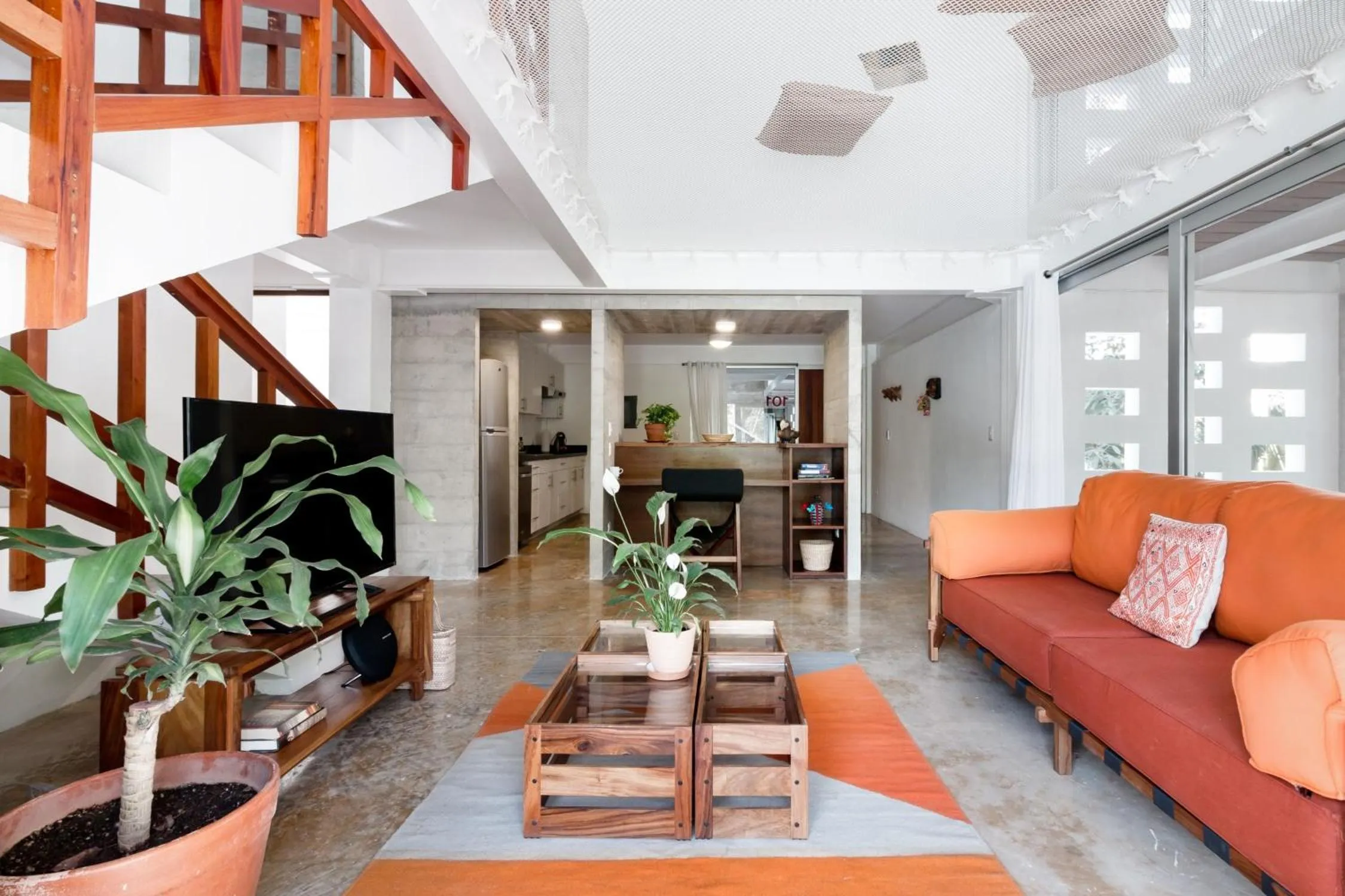 Living room in Casa de Piedra Tulum