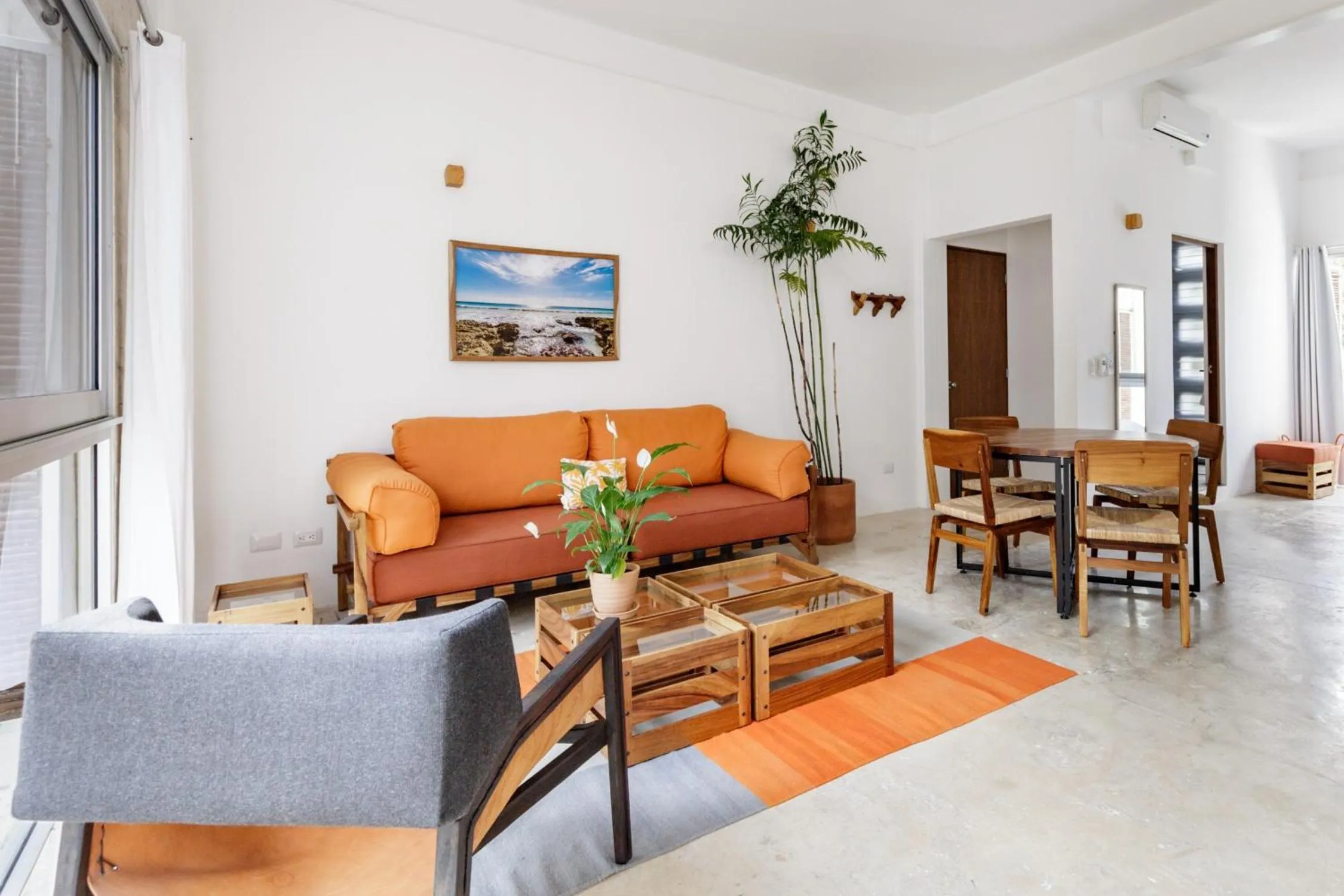 Living room in Casa de Piedra Tulum