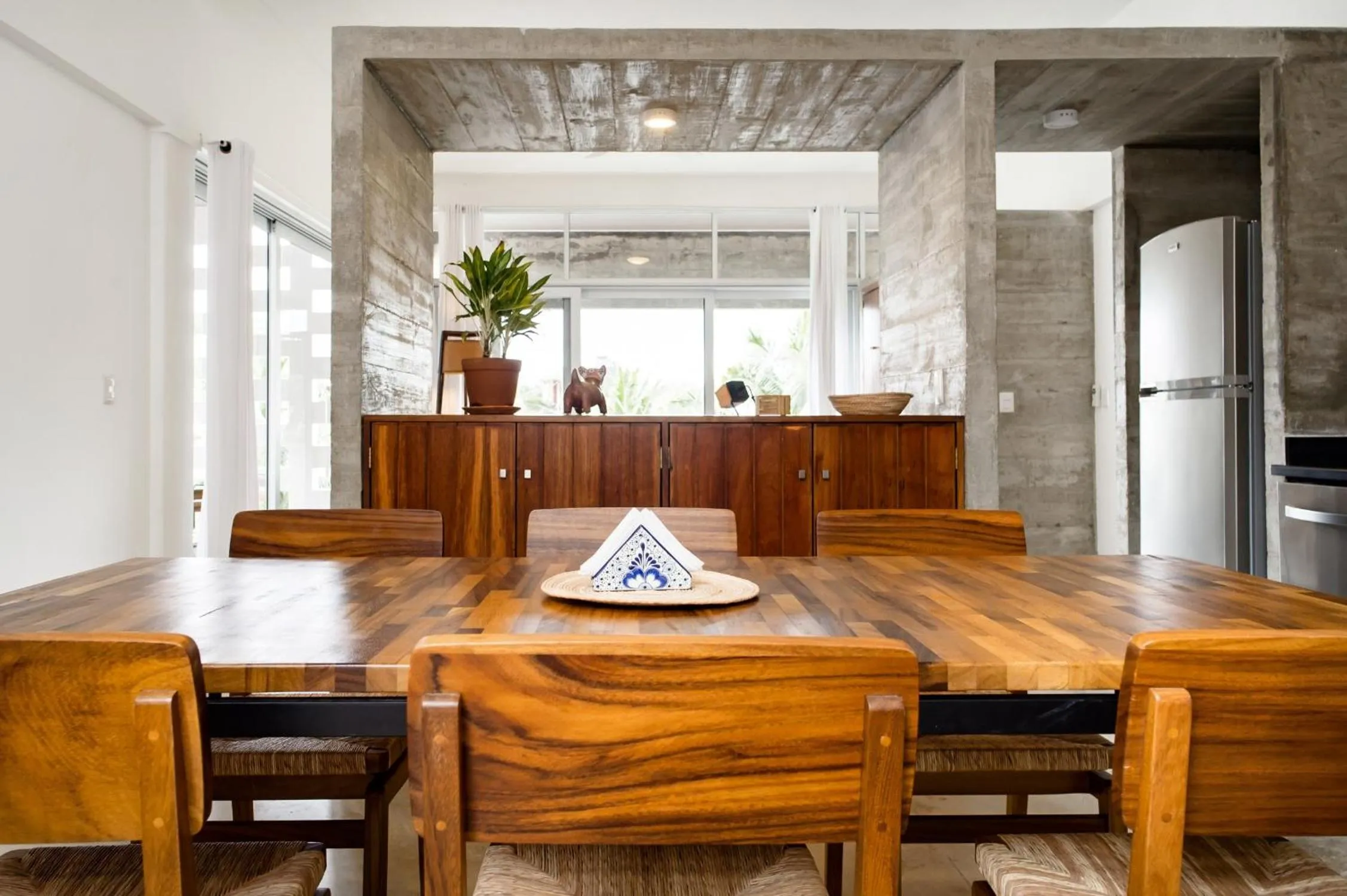 Dining area in Casa de Piedra Tulum