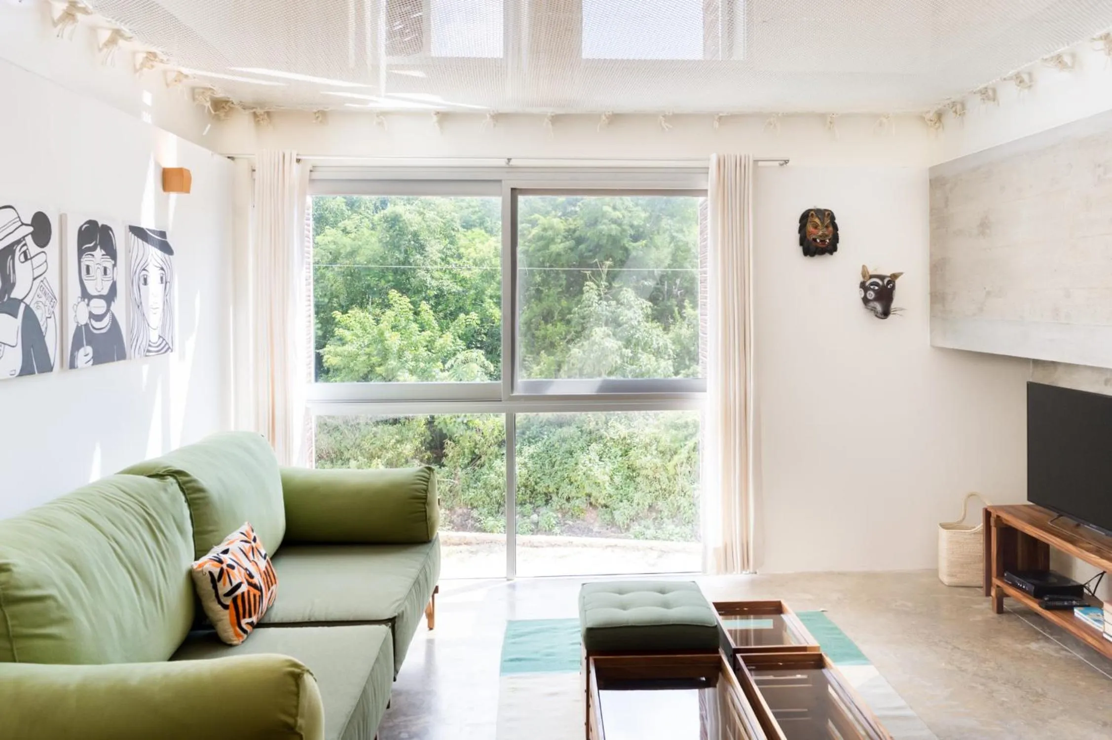 Living room in Casa de Piedra Tulum