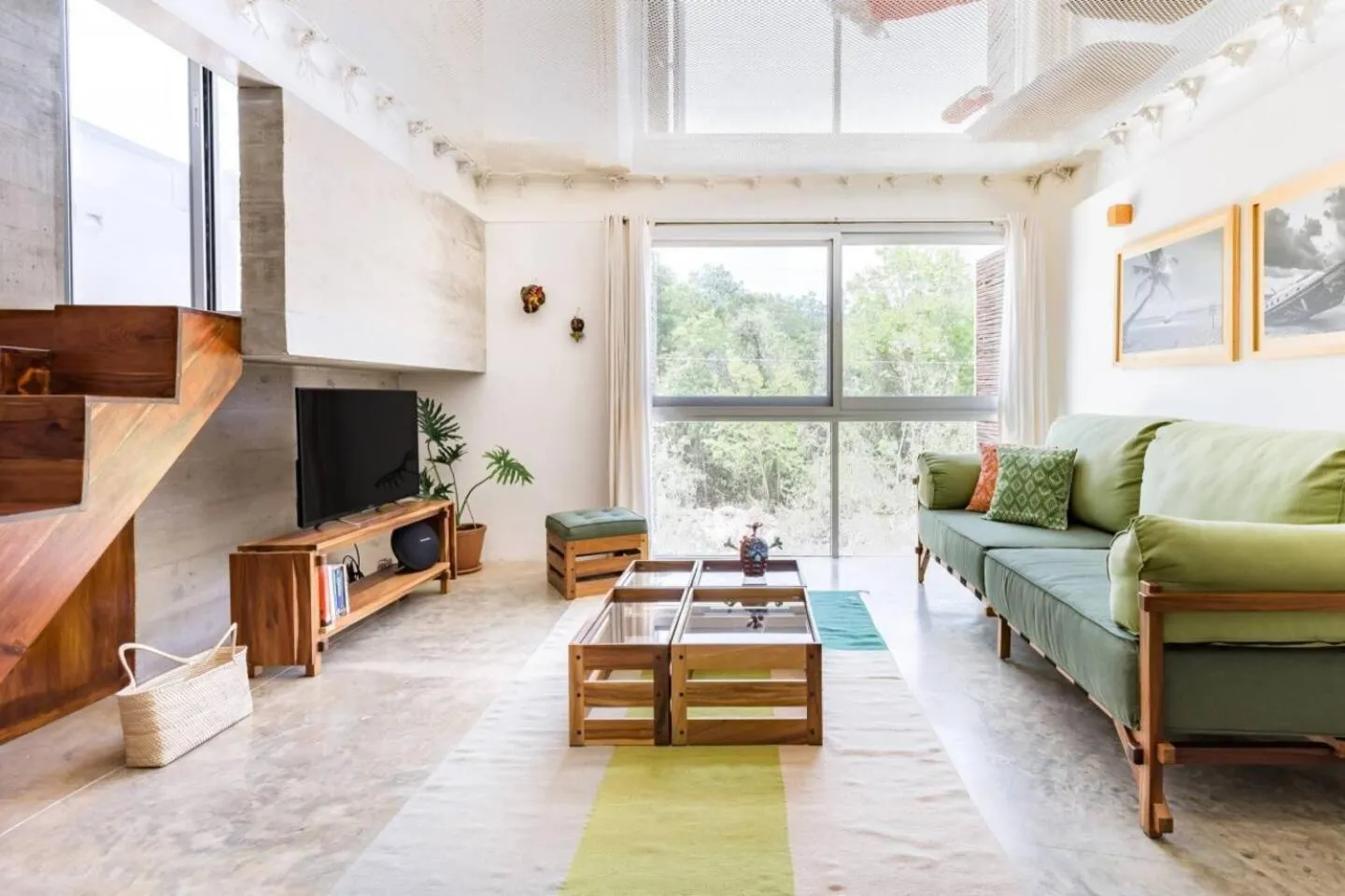 Living room in Casa de Piedra Tulum