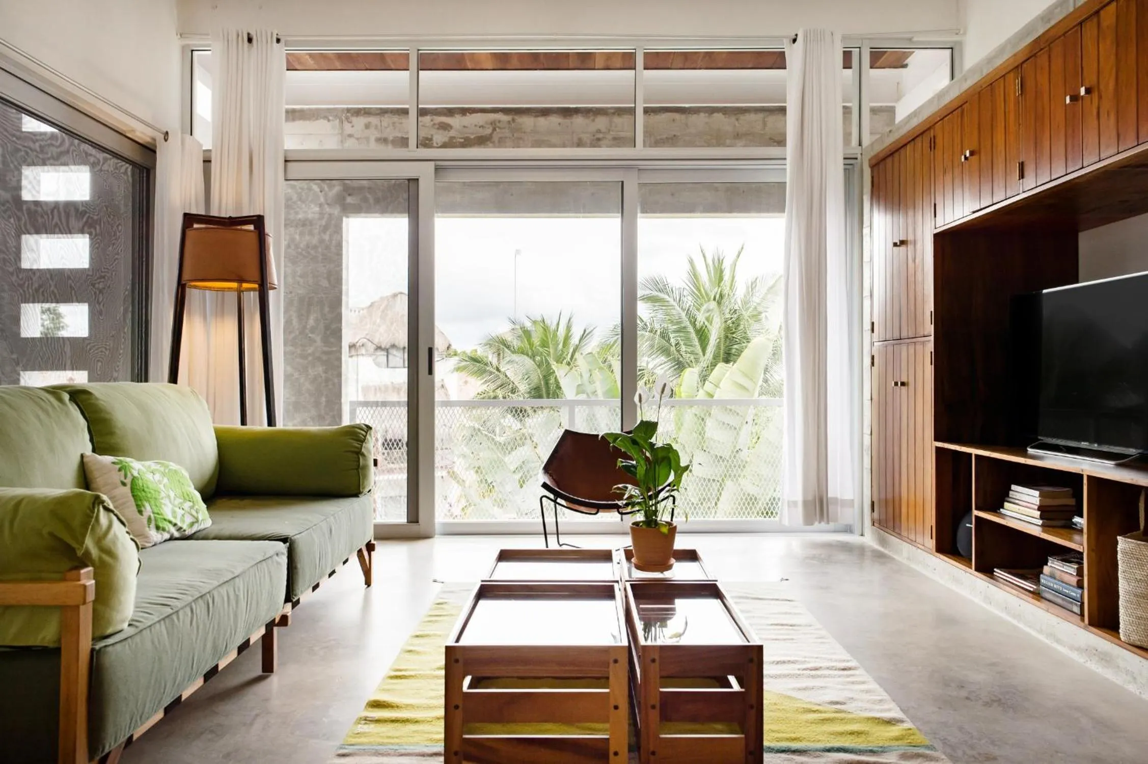 Living room in Casa de Piedra Tulum