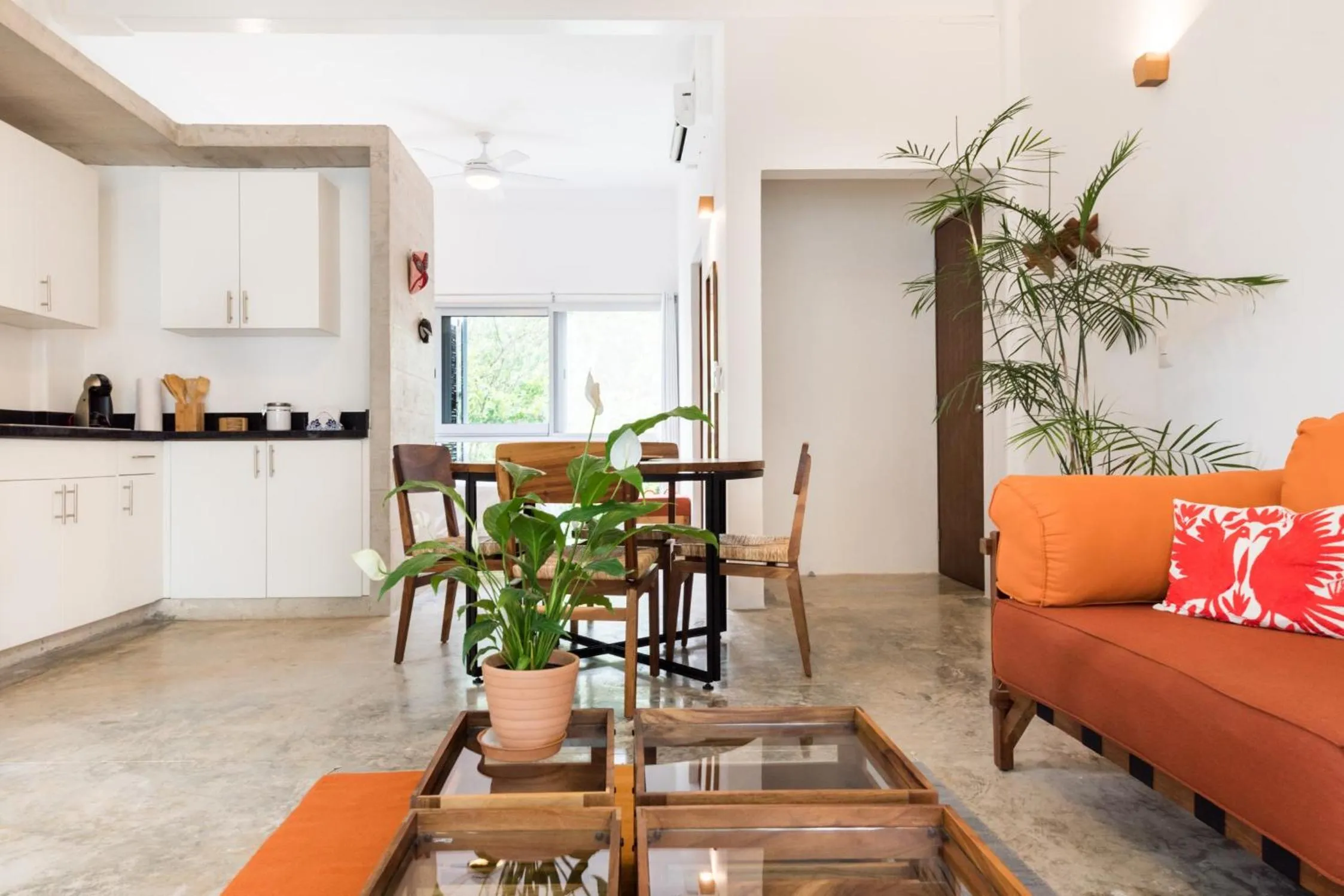 Living room in Casa de Piedra Tulum
