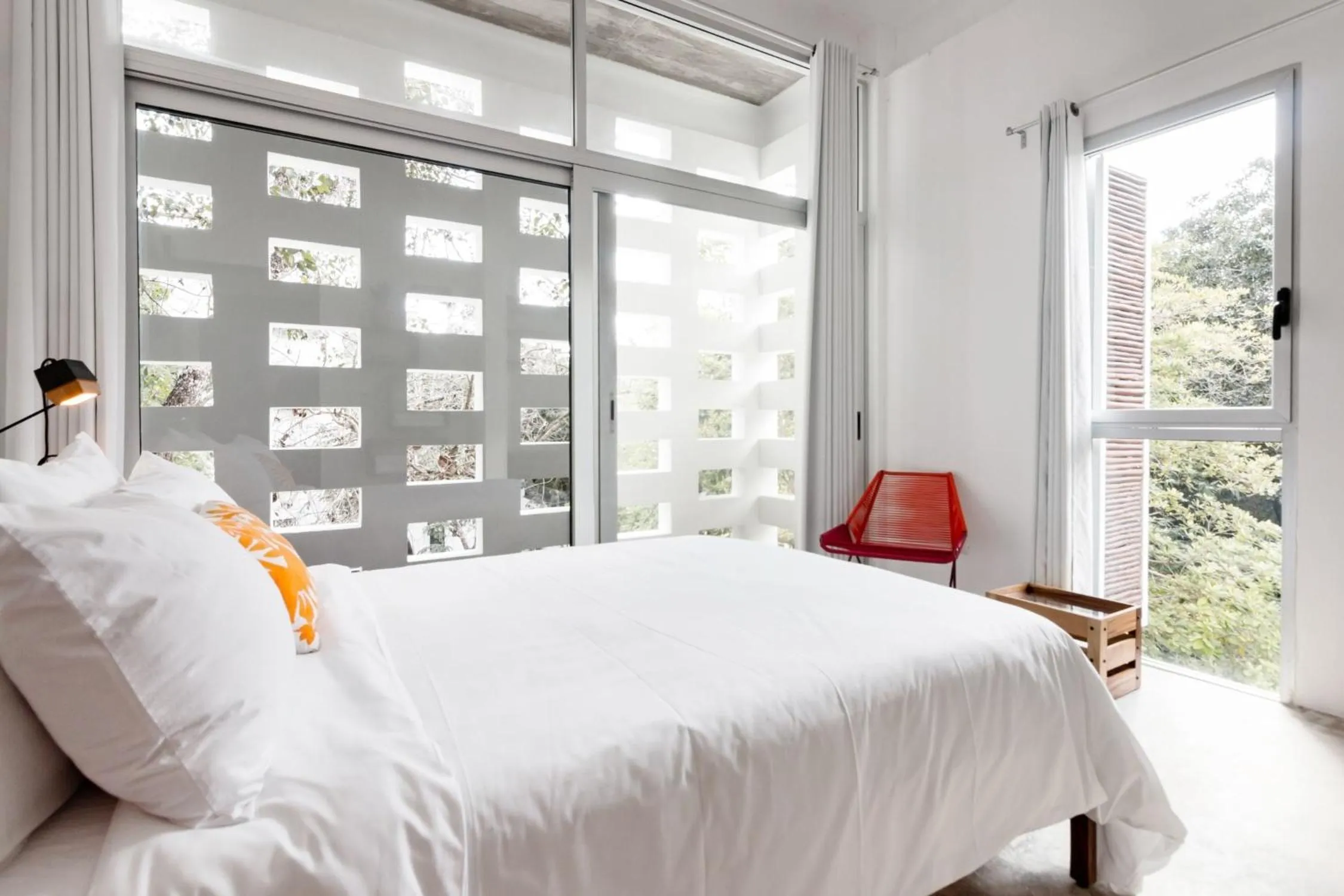 Bed in Casa de Piedra Tulum