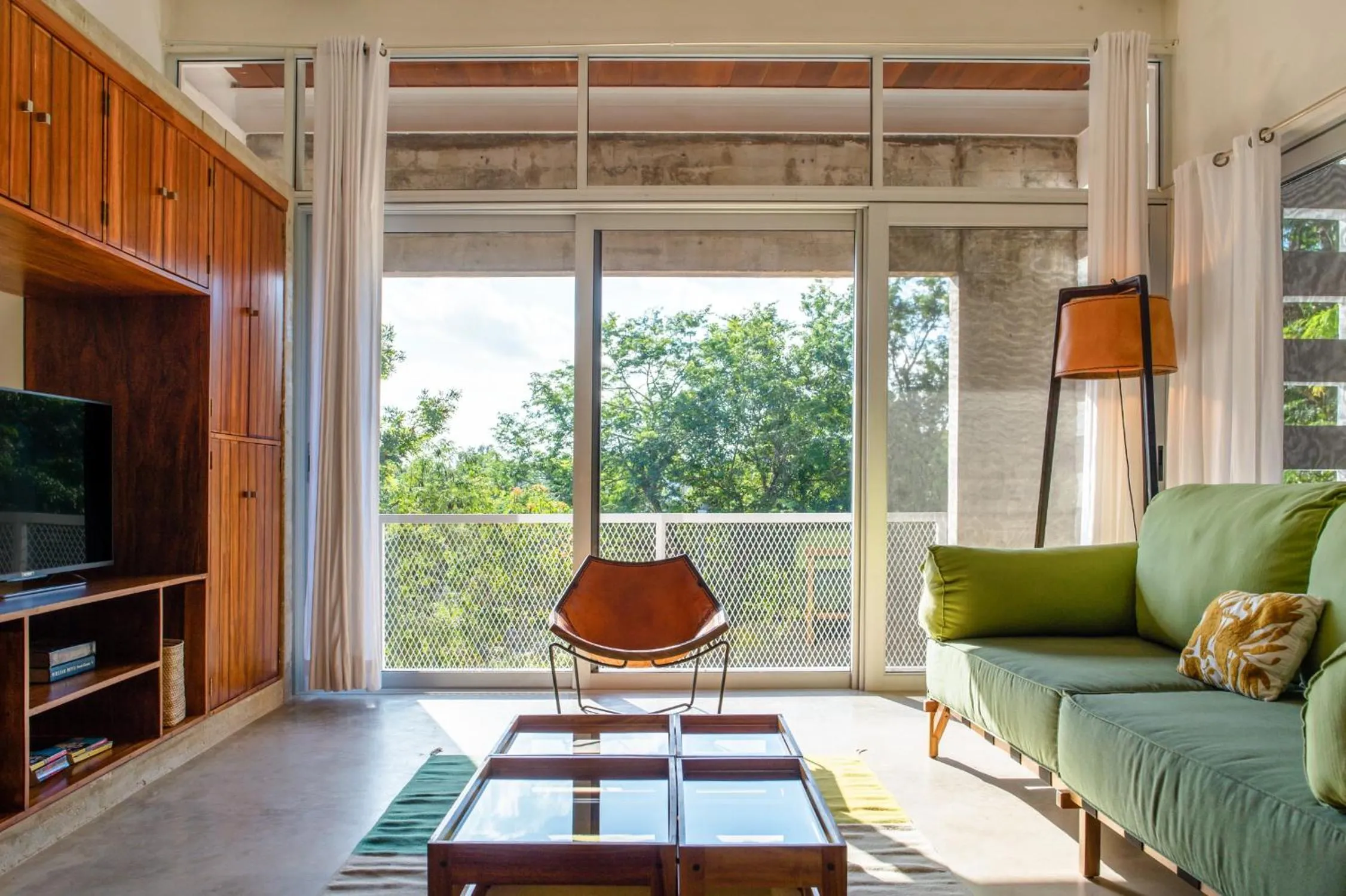 Living room in Casa de Piedra Tulum