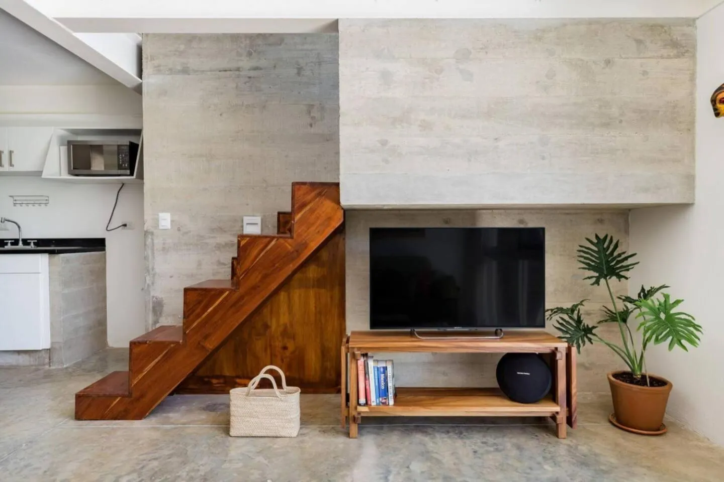 Living room in Casa de Piedra Tulum