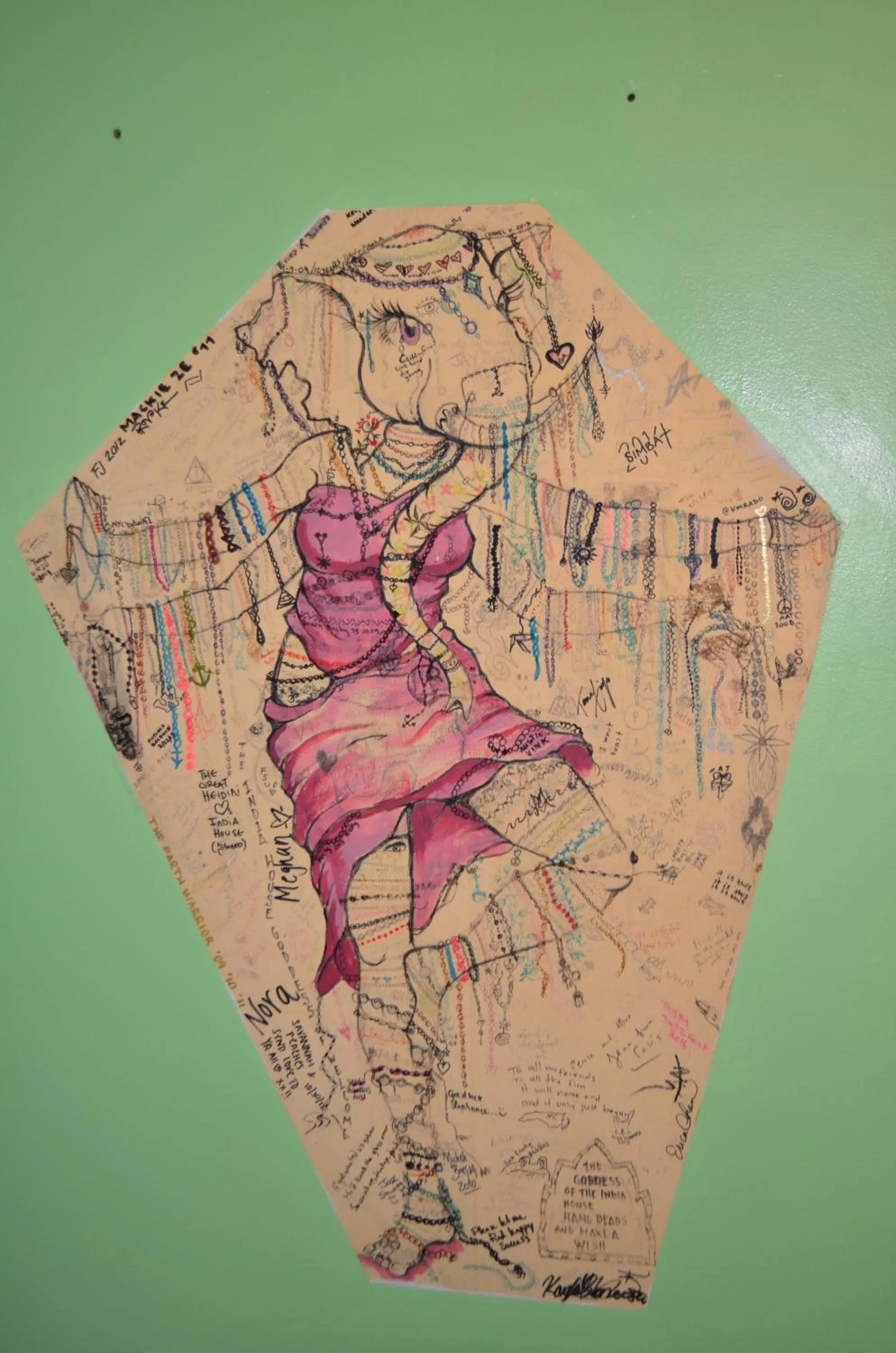 Decorative detail in India House Hostel