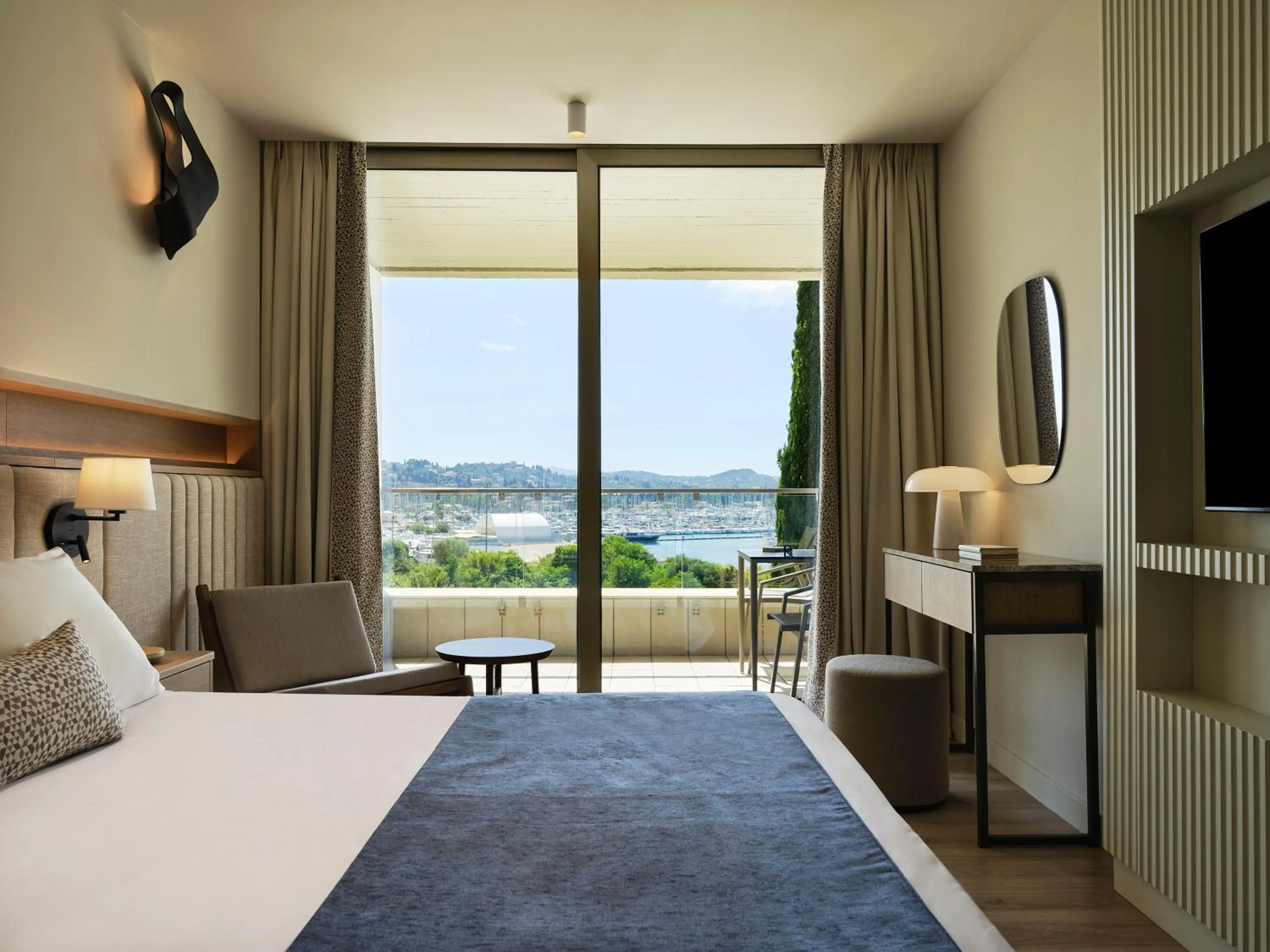 View (from property/room), Bed in Kontokali Bay Resort & Spa