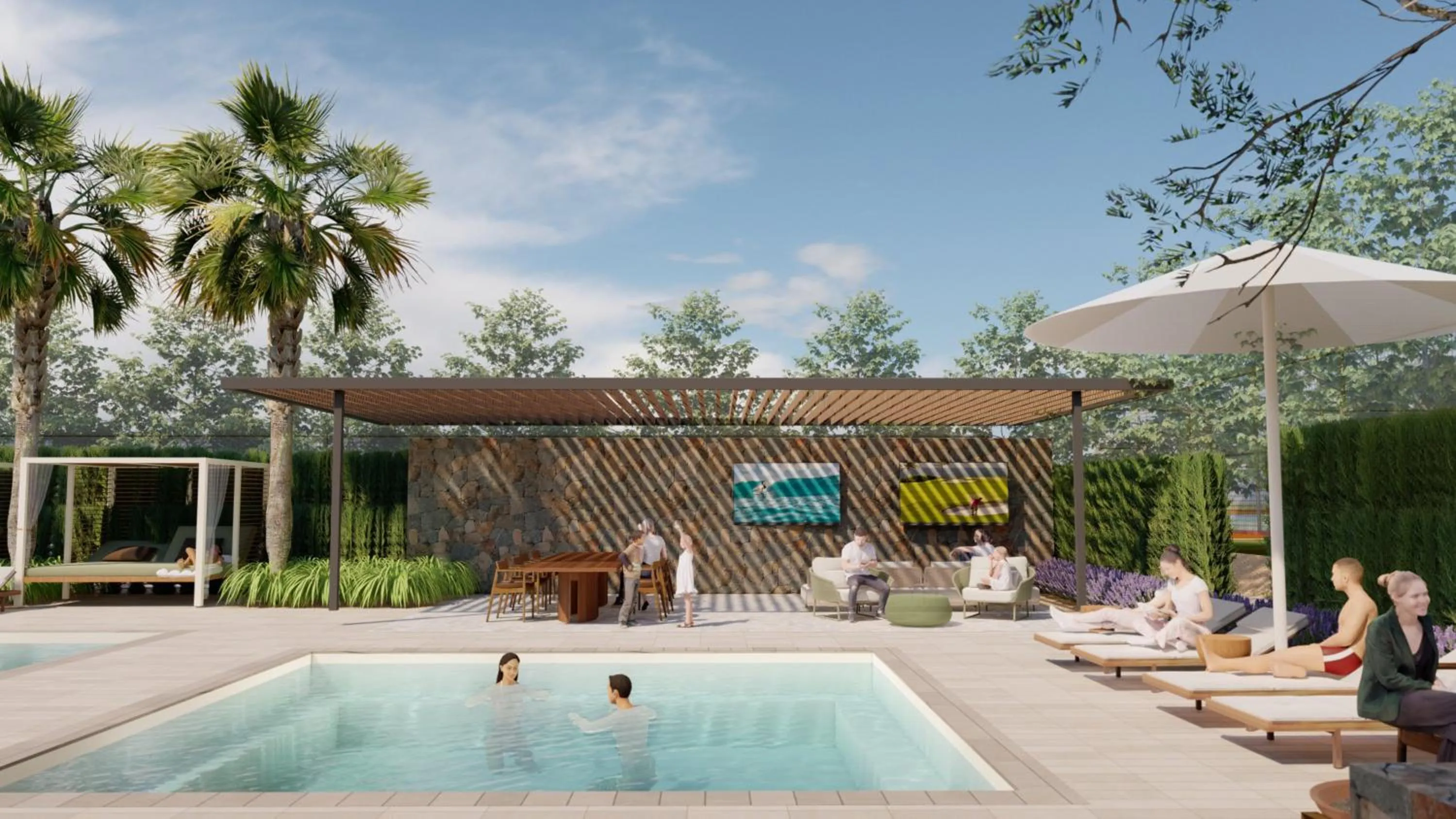 Swimming pool in Guesthouse Hotel at La Valle