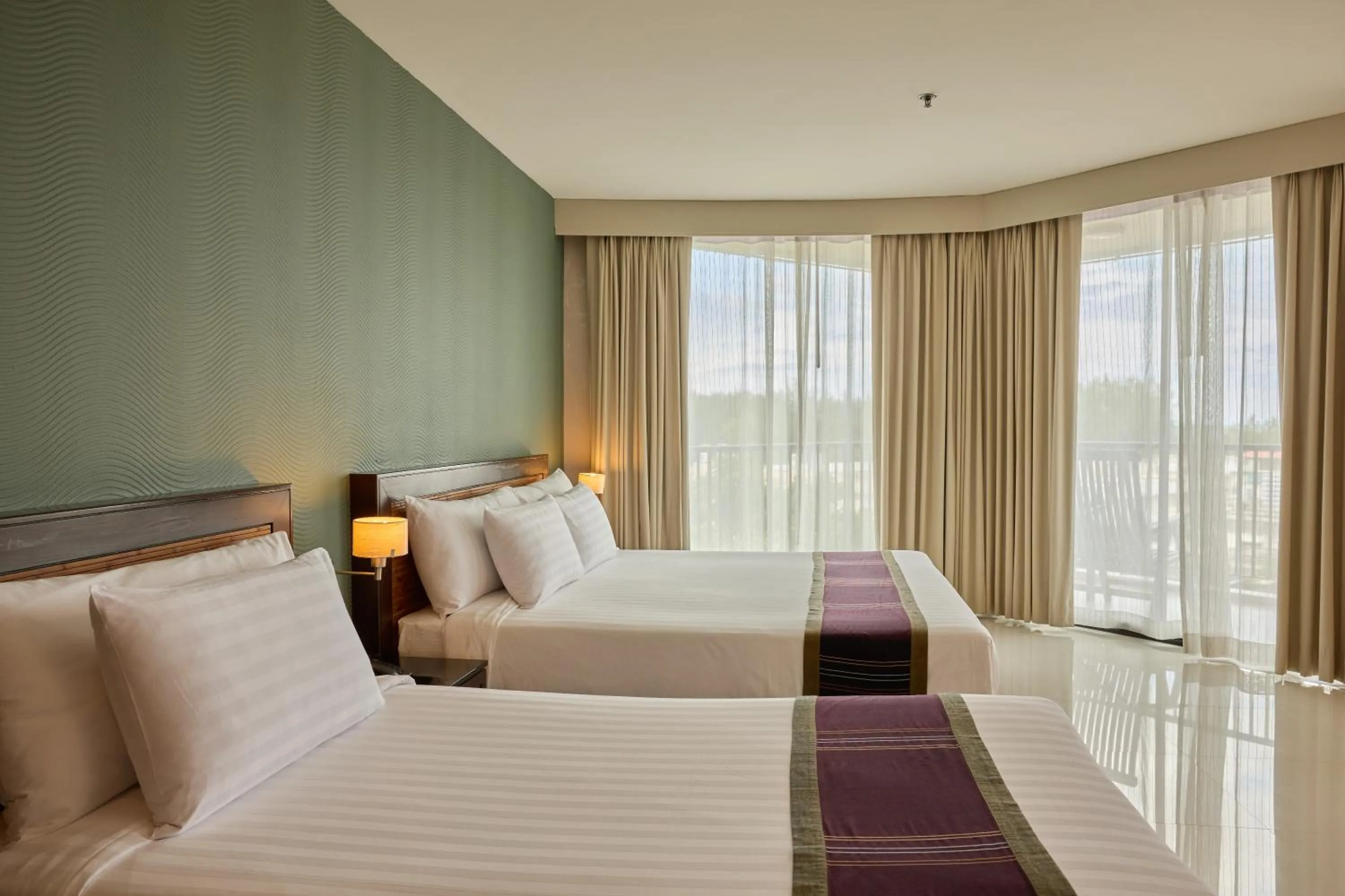 View (from property/room), Bed in Tara Mantra Cha-Am Resort